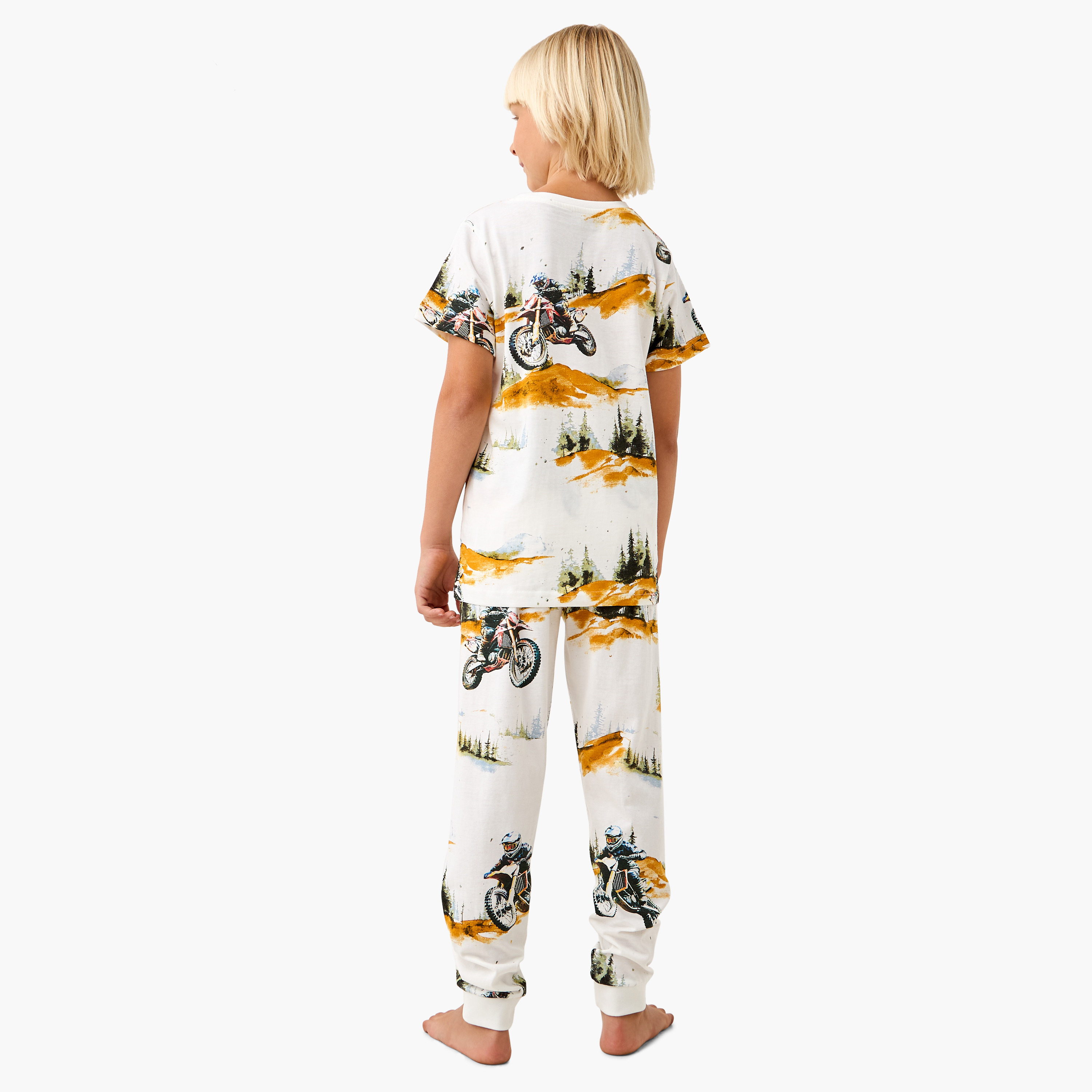 Juniors All-Over Print T-shirt and Pyjama Set-boys-clothing-nightwear-image-4