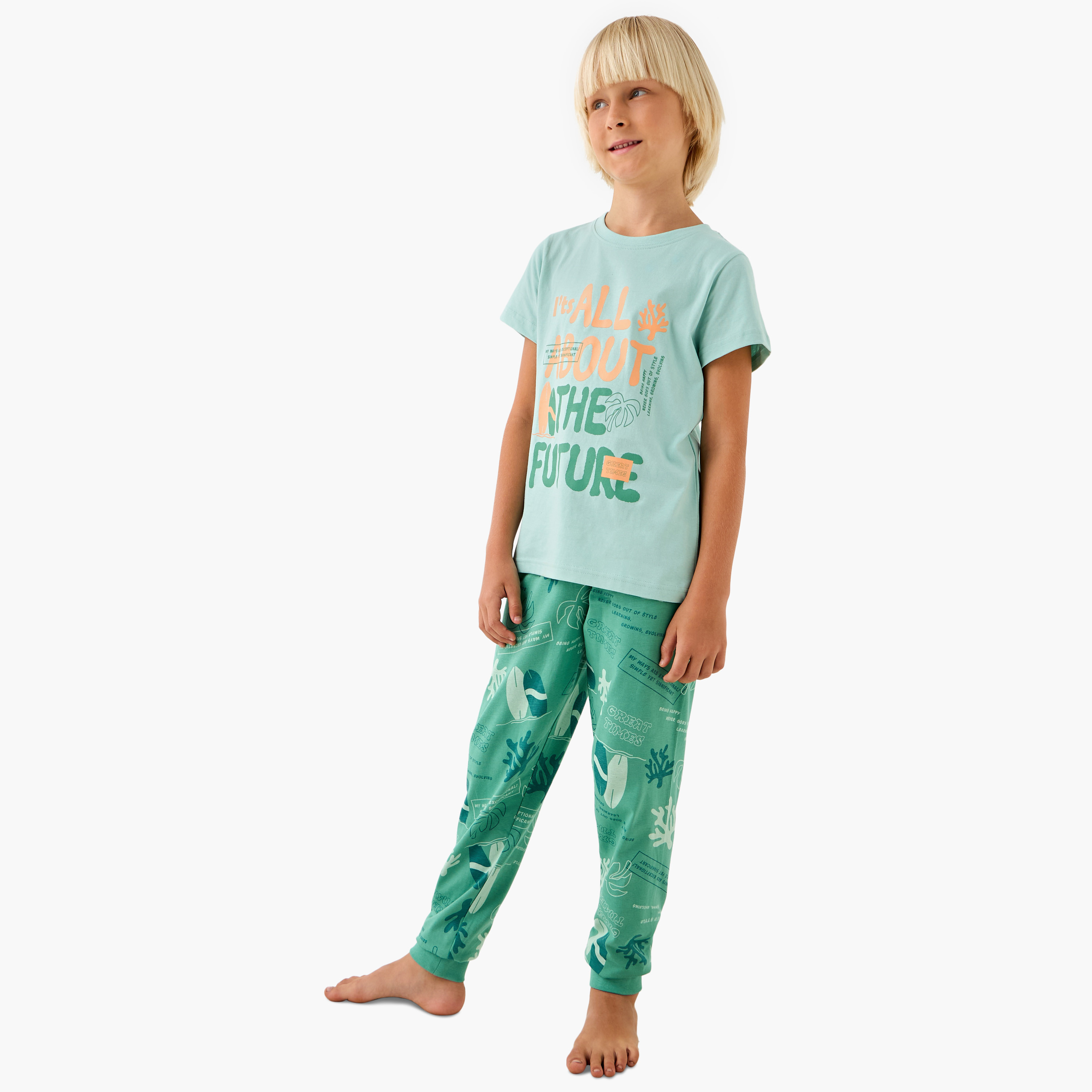 طقم تيشيرت وبيجاما بطبعات من جونيورز-boys-clothing-nightwear-image-1