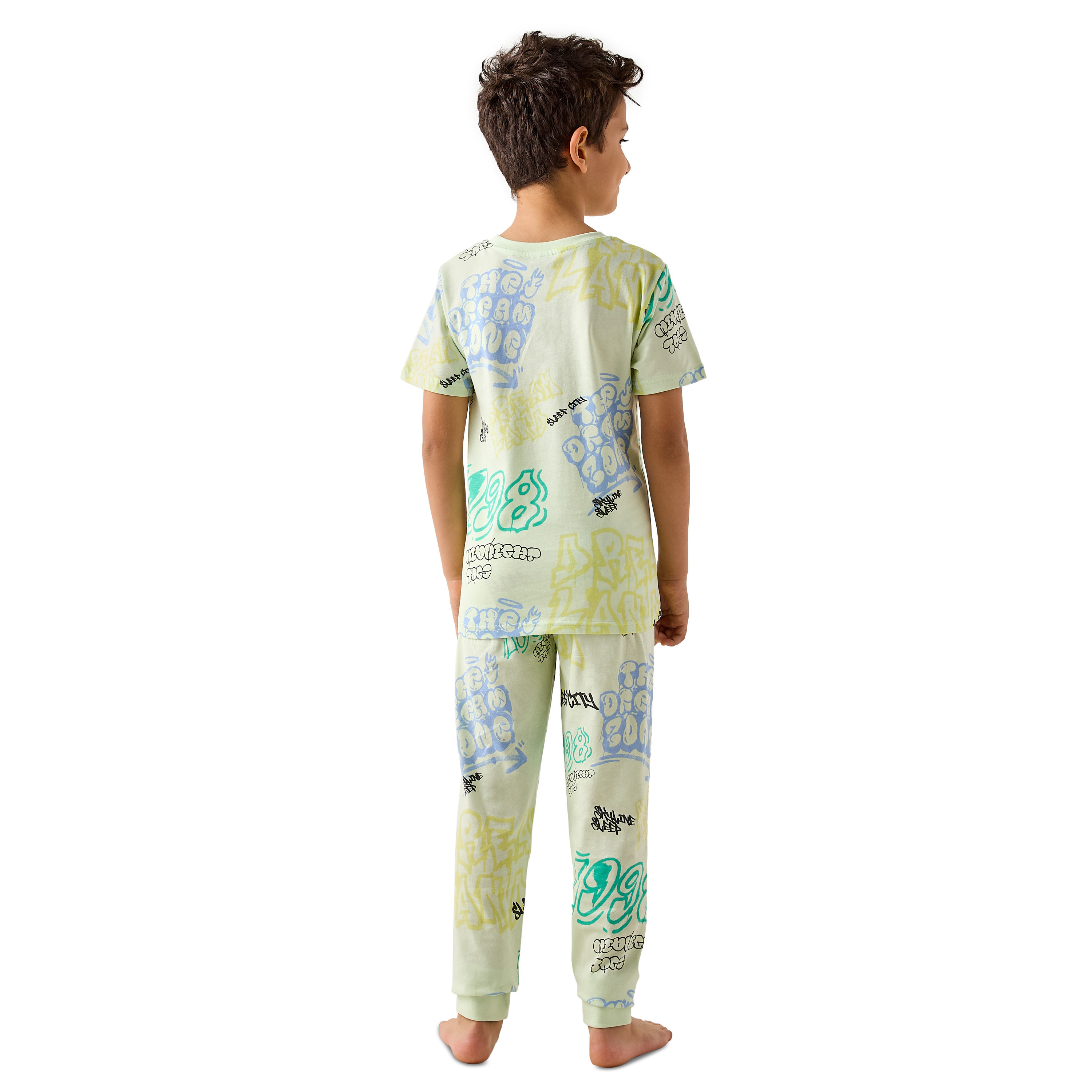 Juniors All-Over Print T-shirt and Pyjama Set-boys-clothing-nightwear-image-4