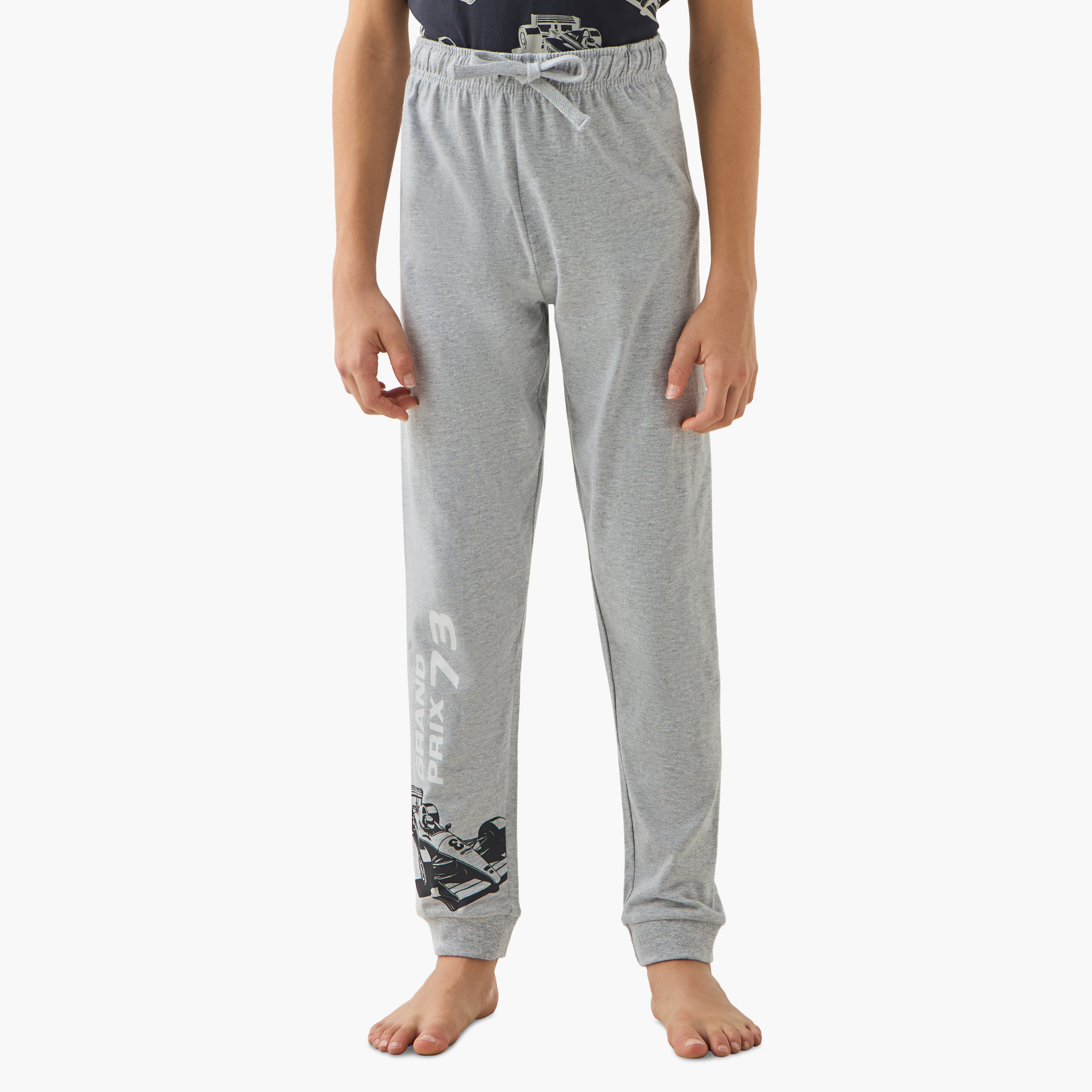 Juniors Racer Car Print T-shirt and Pyjama - Set of 2-boys-clothing-nightwear-image-5