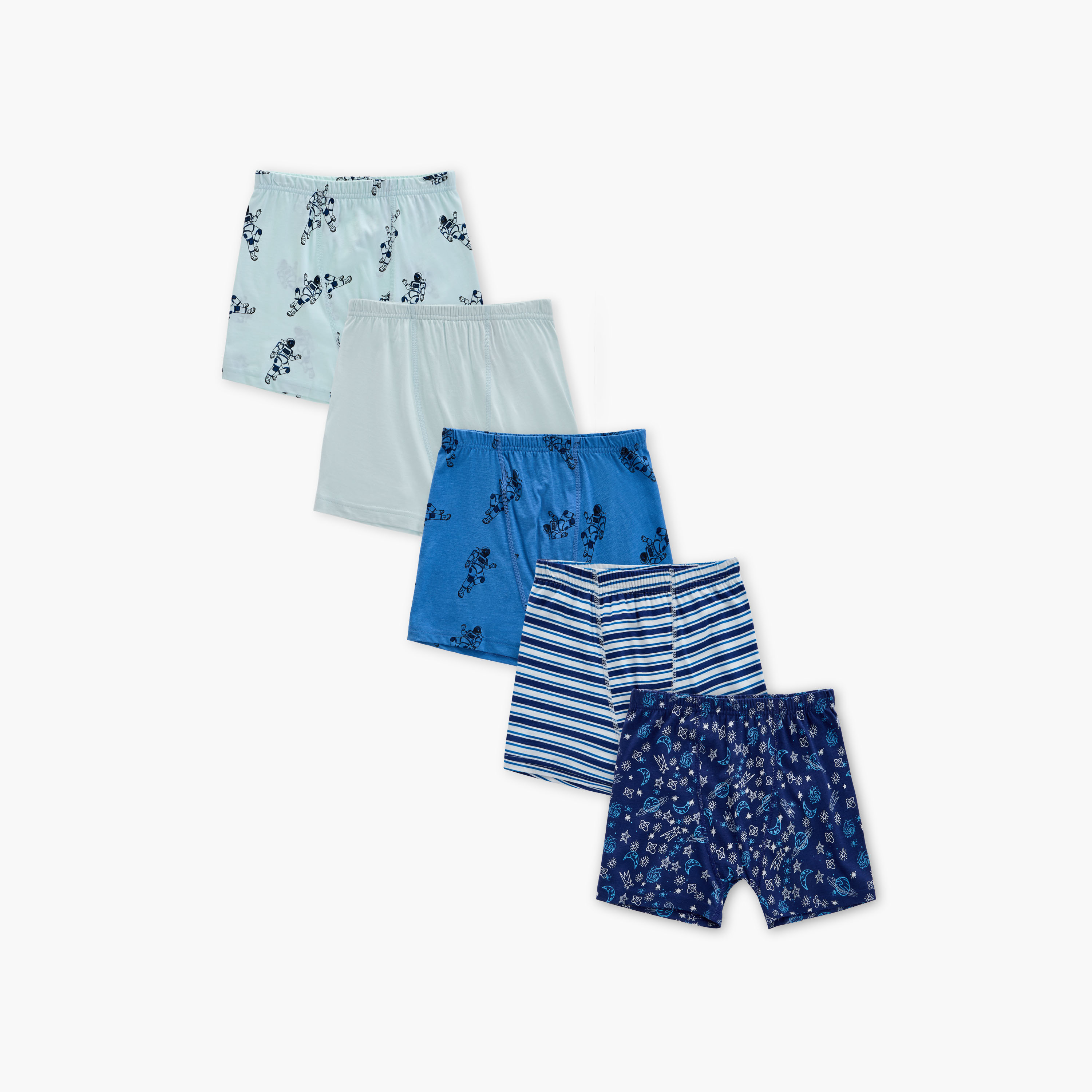 Juniors Space Print Boxer Briefs - Set of 5-boys-clothing-innerwear-boxersandbriefs-image-1