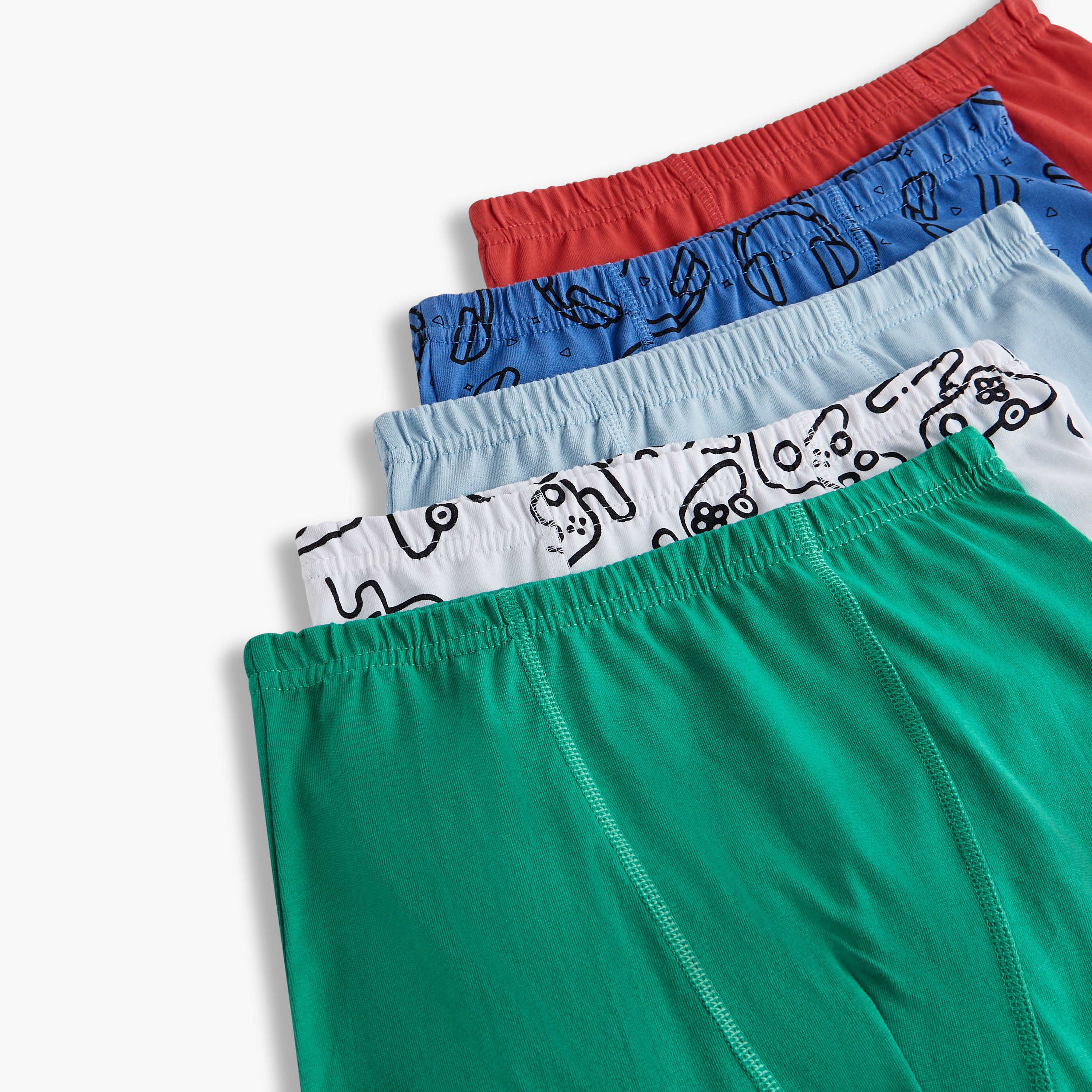 Juniors Gamer Print Boxers with Elasticated Waistband - Set of 5-boys-clothing-innerwear-boxersandbriefs-image-7