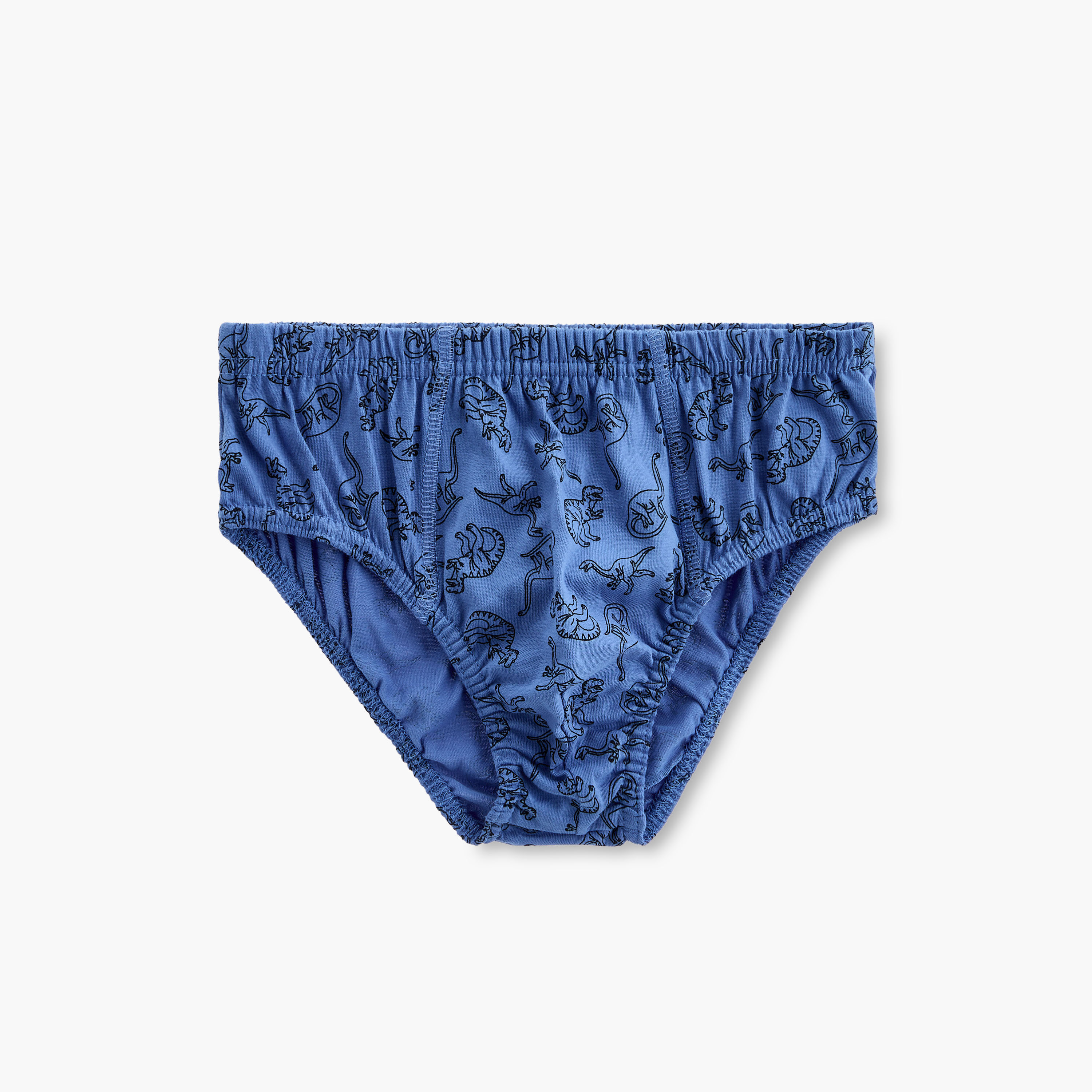 Juniors Dinosaur Print Briefs with Elasticated Waistband - Set of 5-boys-clothing-innerwear-boxersandbriefs-image-2