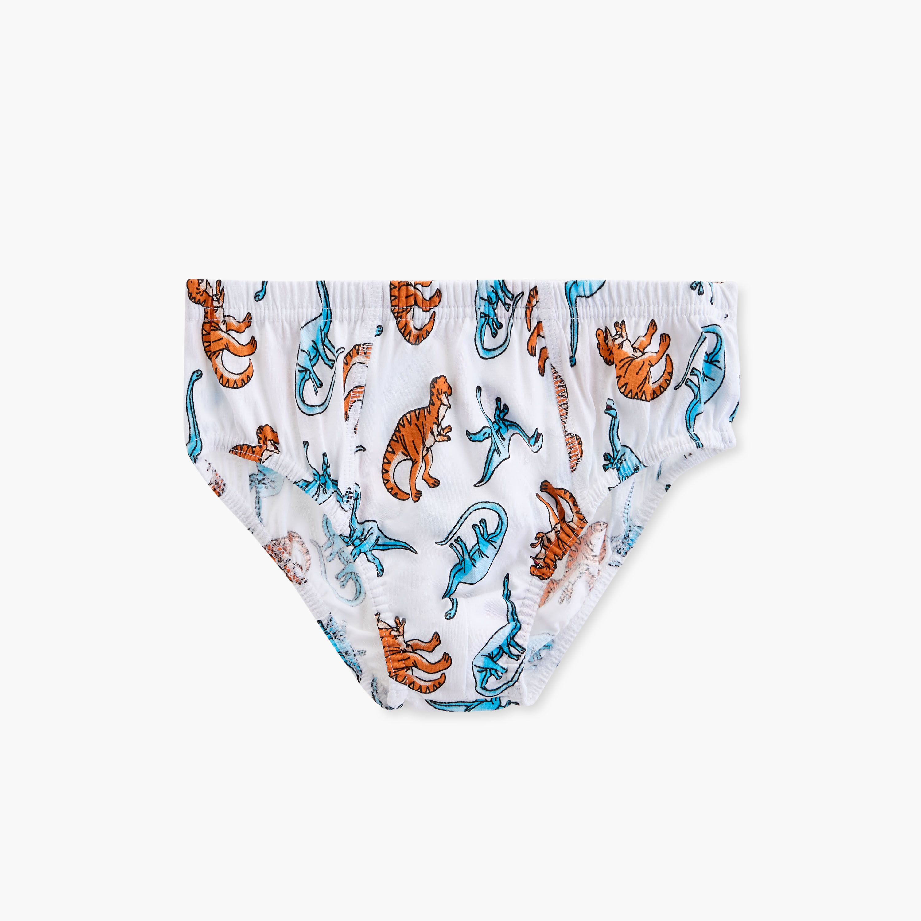 Juniors Dinosaur Print Briefs with Elasticated Waistband - Set of 5-boys-clothing-innerwear-boxersandbriefs-image-6