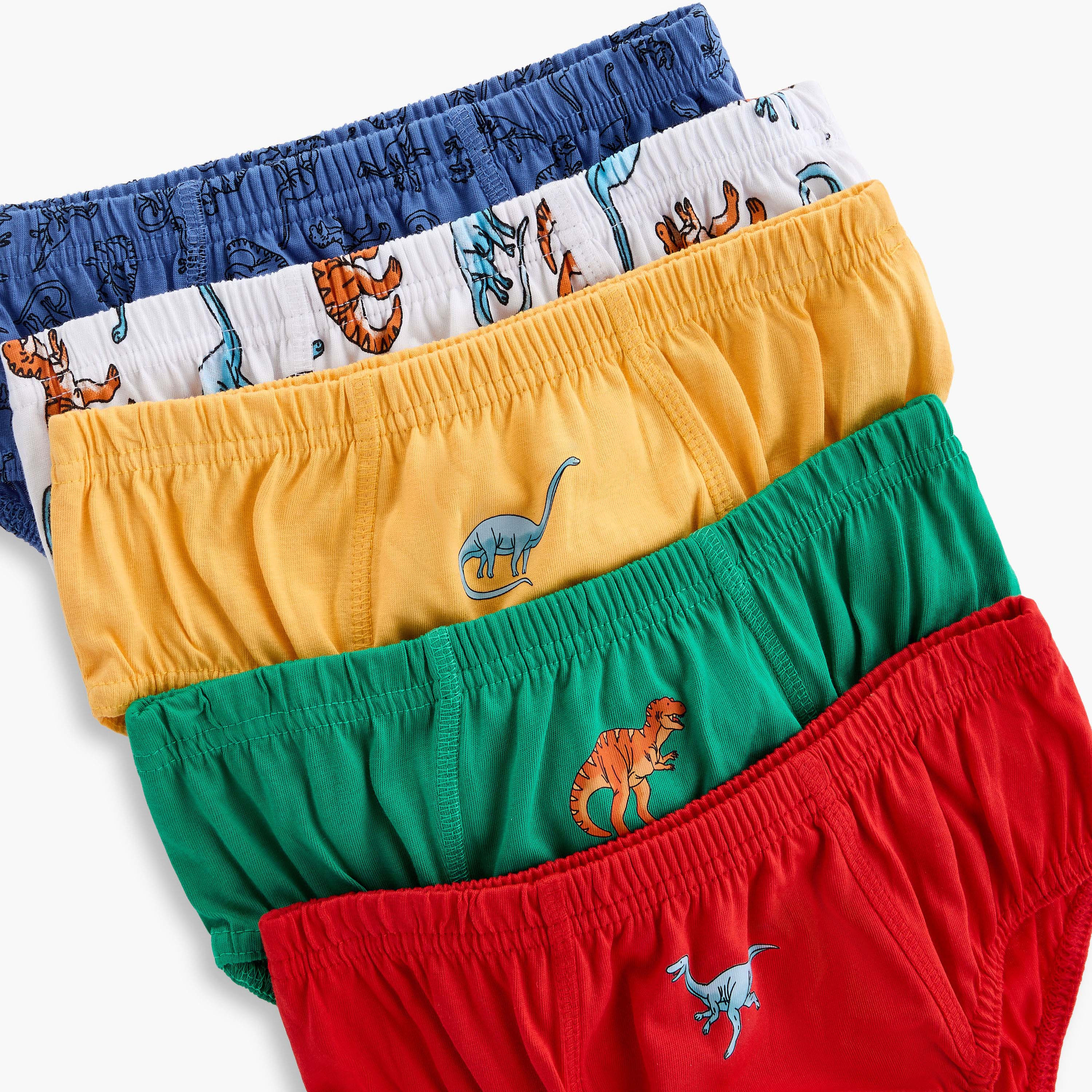 Juniors Dinosaur Print Briefs with Elasticated Waistband - Set of 5-boys-clothing-innerwear-boxersandbriefs-image-7