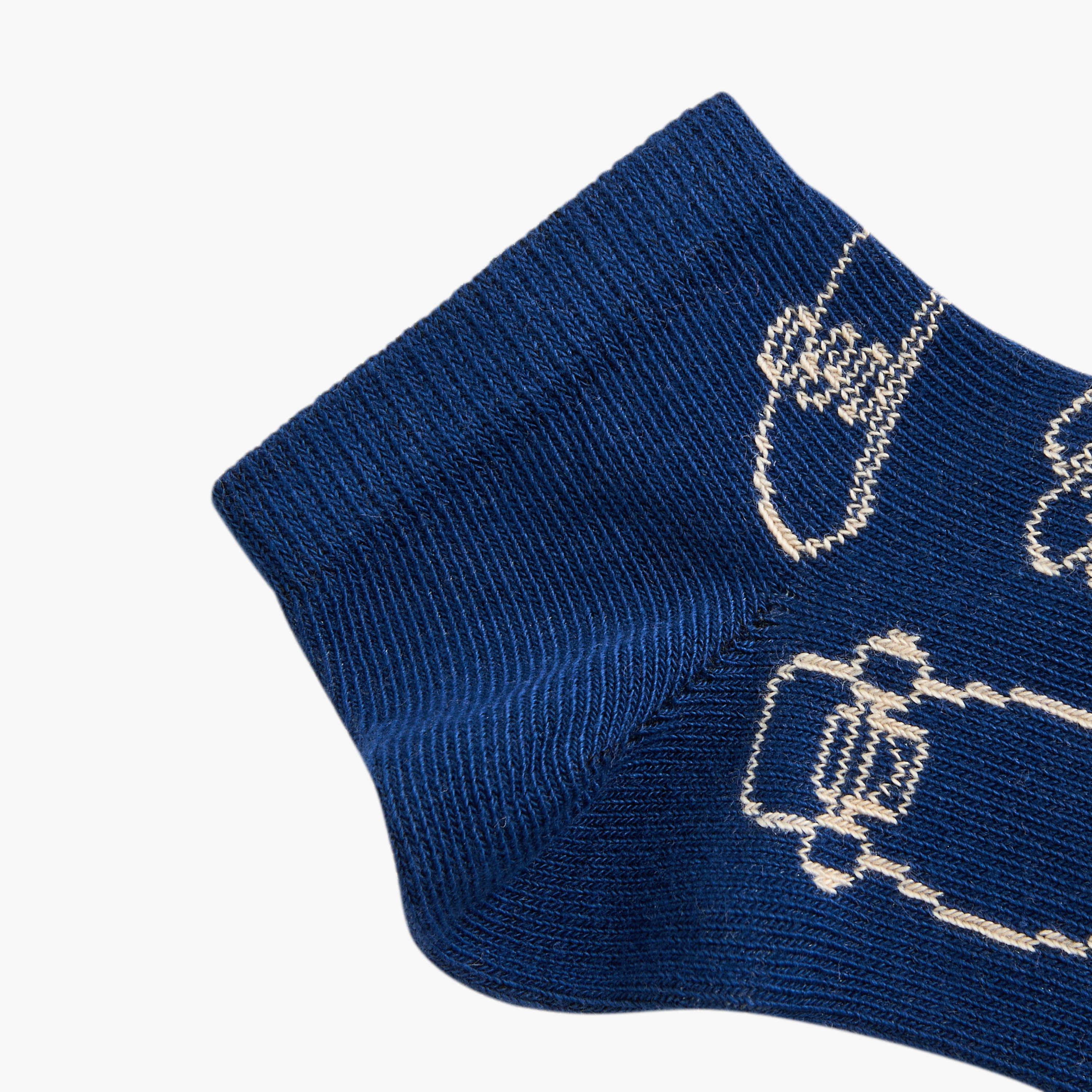 Juniors Textured Ankle Length Socks - Set of 3-boys-accessories-socks-image-5