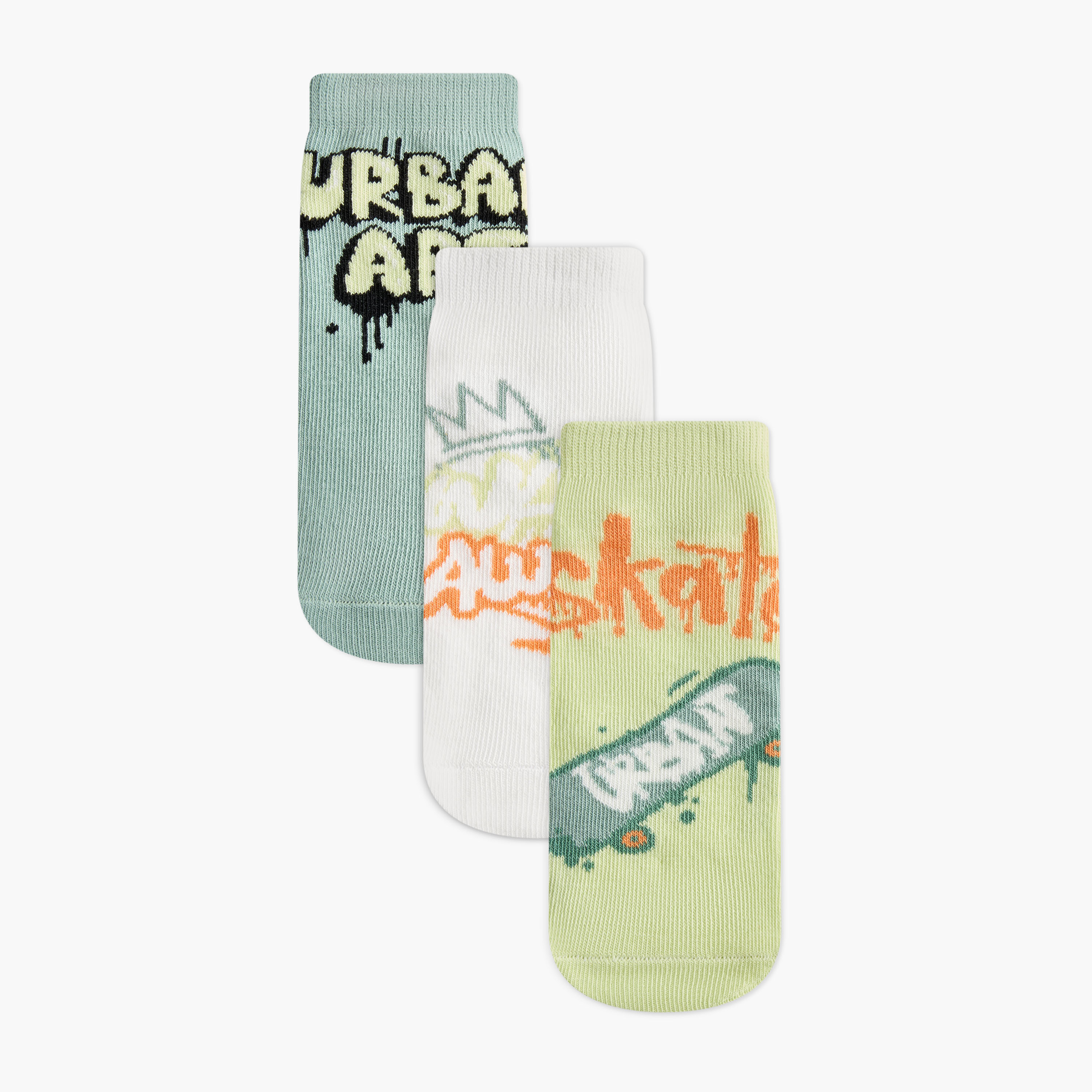 Juniors Printed Ankle Length Socks - Set of 3-boys-accessories-socks-image-1