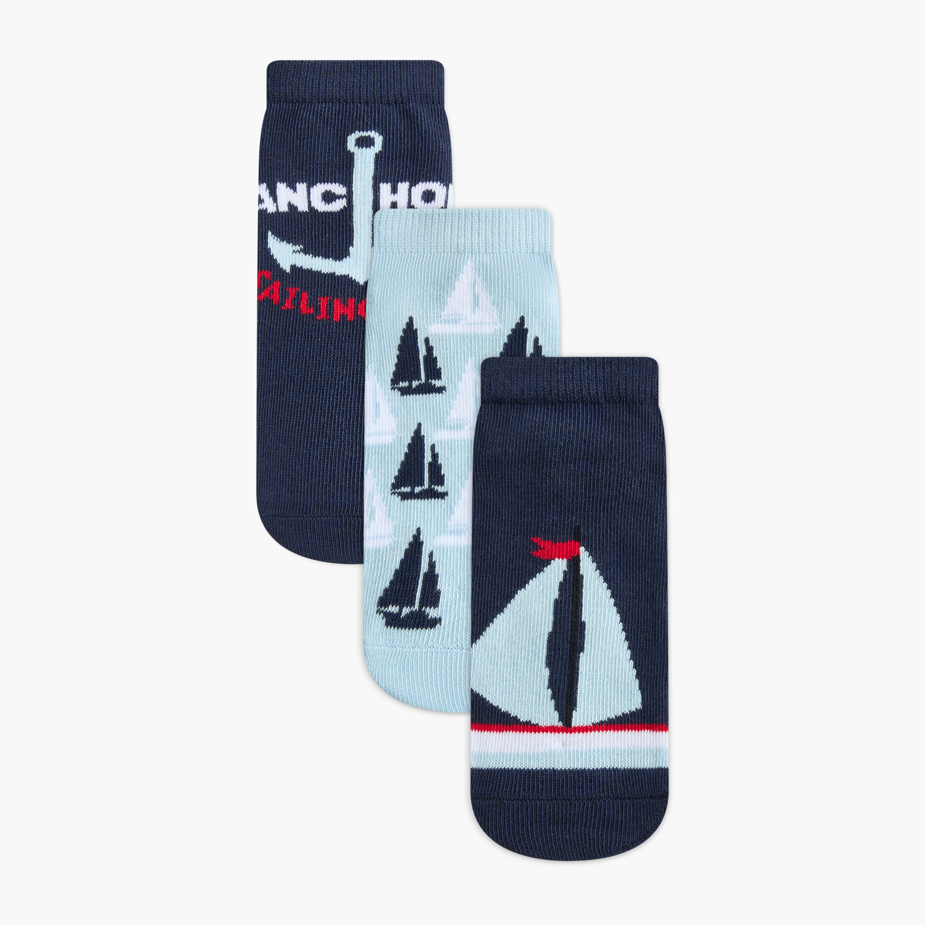Juniors Printed Ankle Length Socks - Set of 3-boys-accessories-socks-image-1