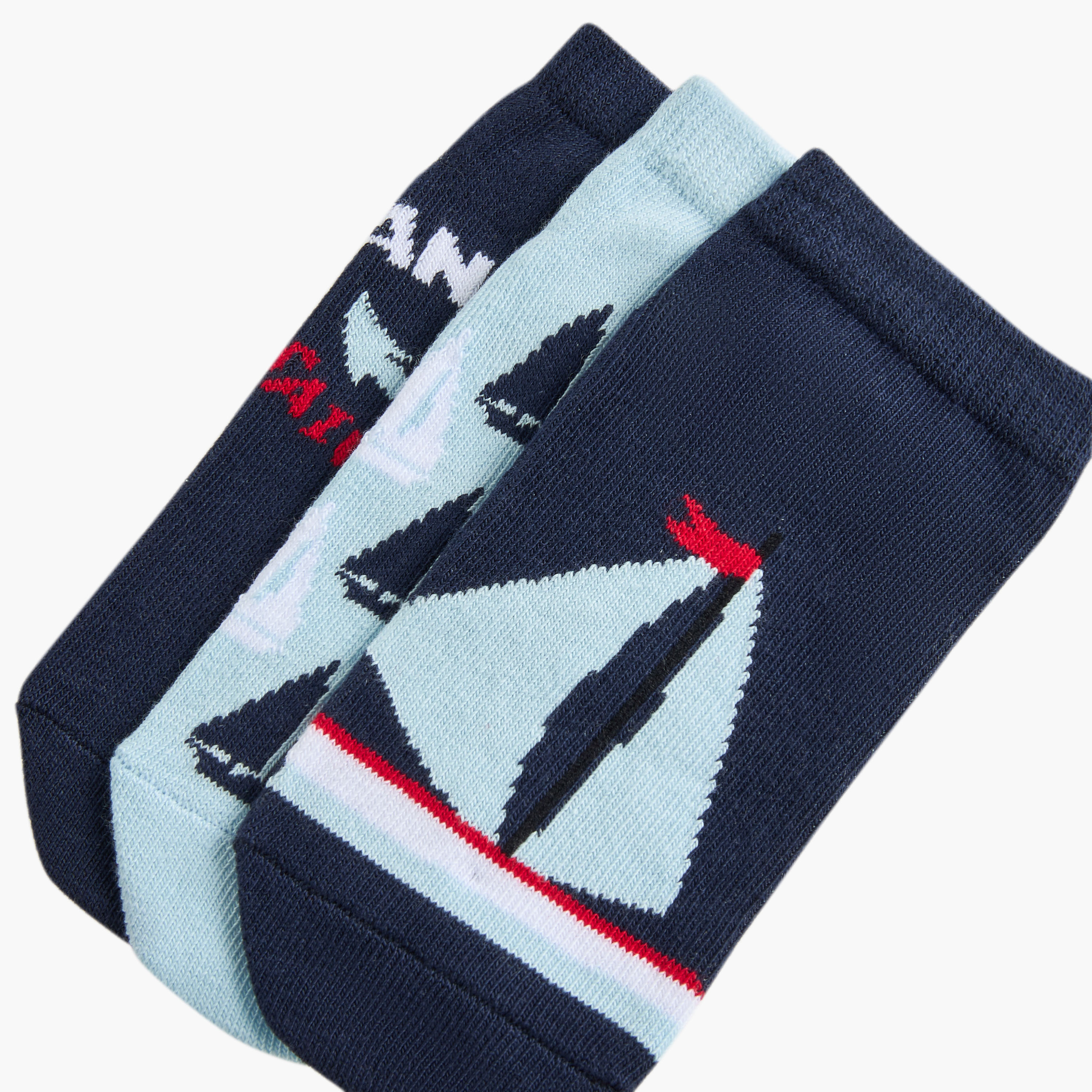 Juniors Printed Ankle Length Socks - Set of 3-boys-accessories-socks-image-4