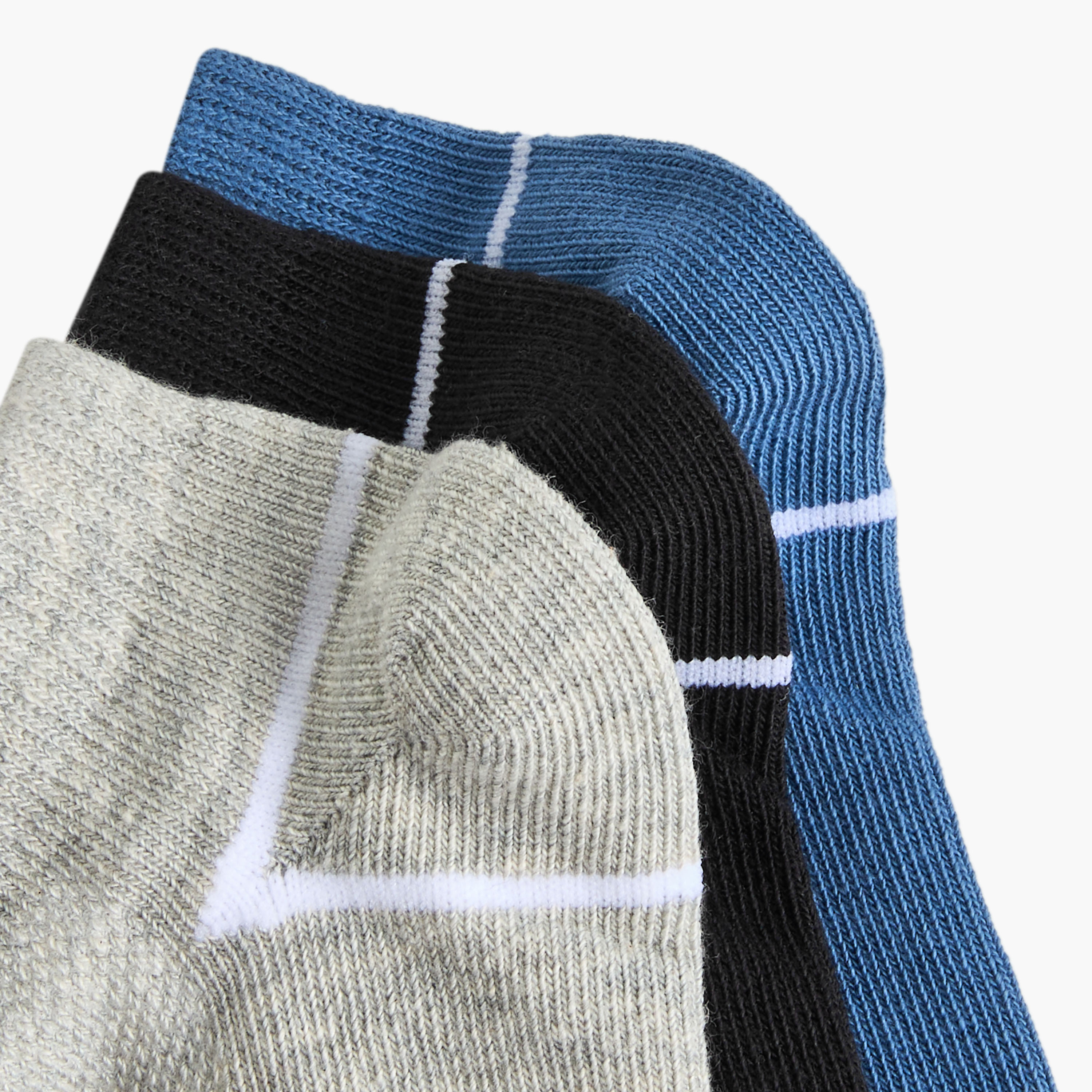 Juniors Textured Ankle Length Socks - Set of 3-boys-accessories-socks-image-4