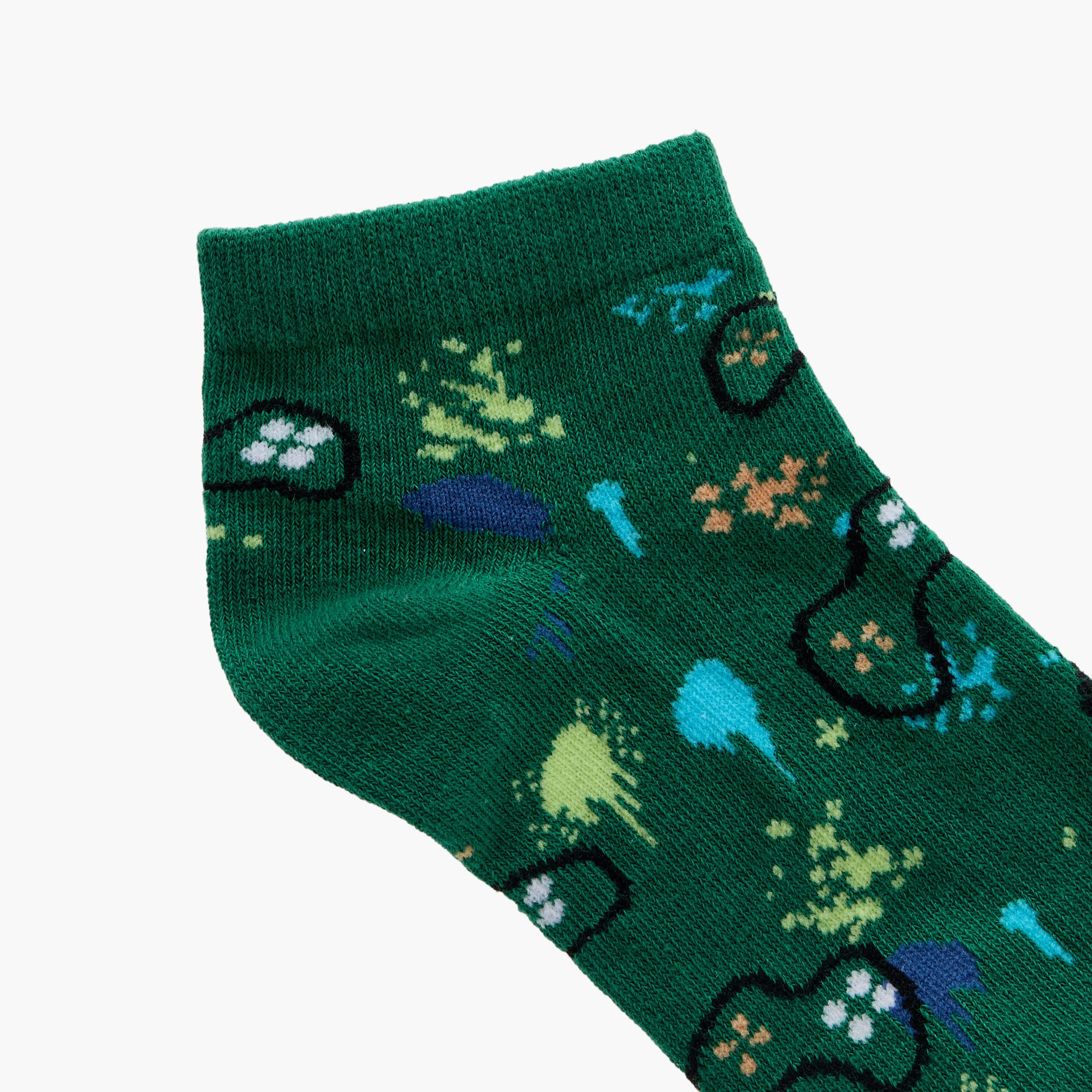 Juniors Gamer Print Ankle Length Socks - Set of 7-boys-accessories-socks-image-5