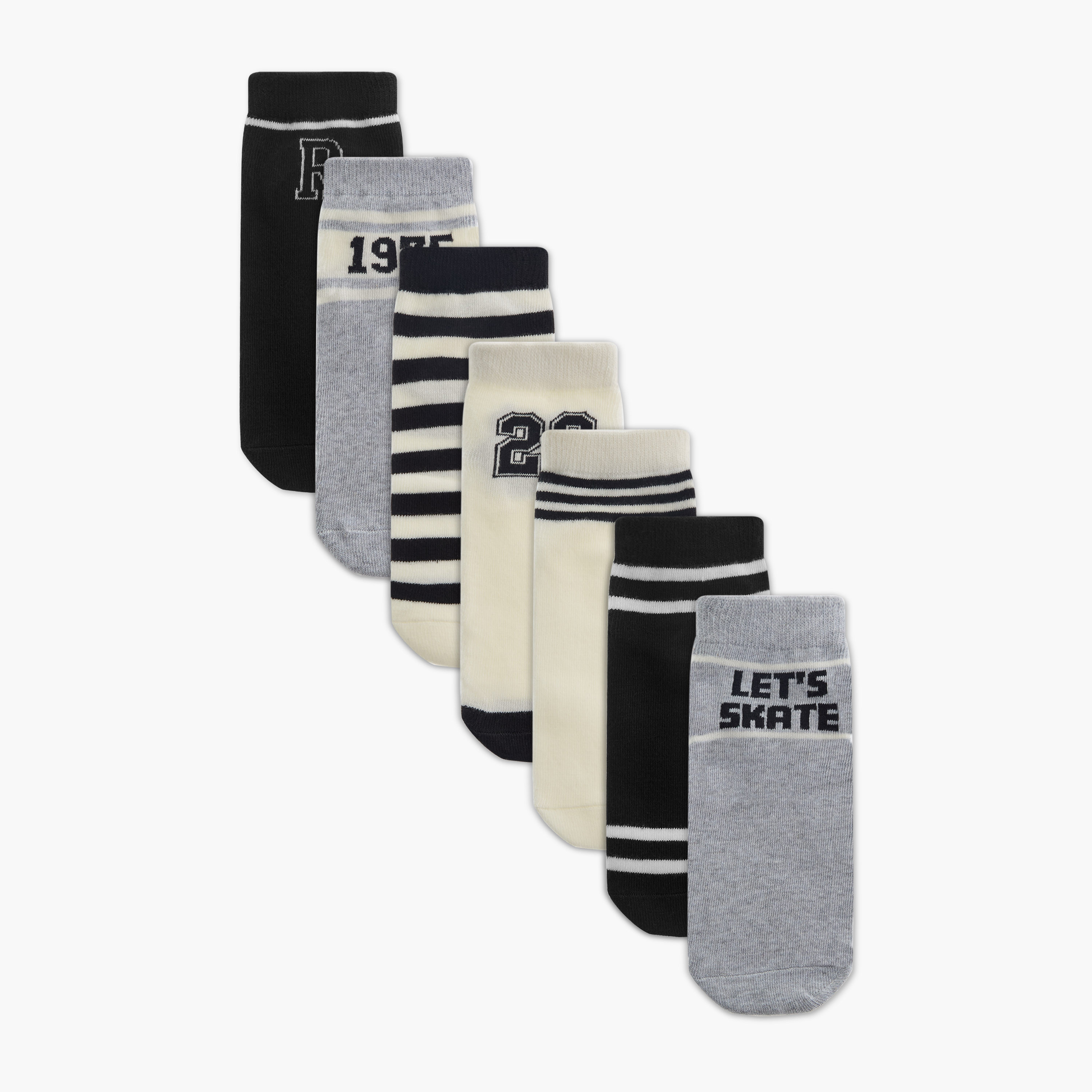 Juniors Printed Ankle Length Socks - Set of 5-boys-accessories-socks-image-1