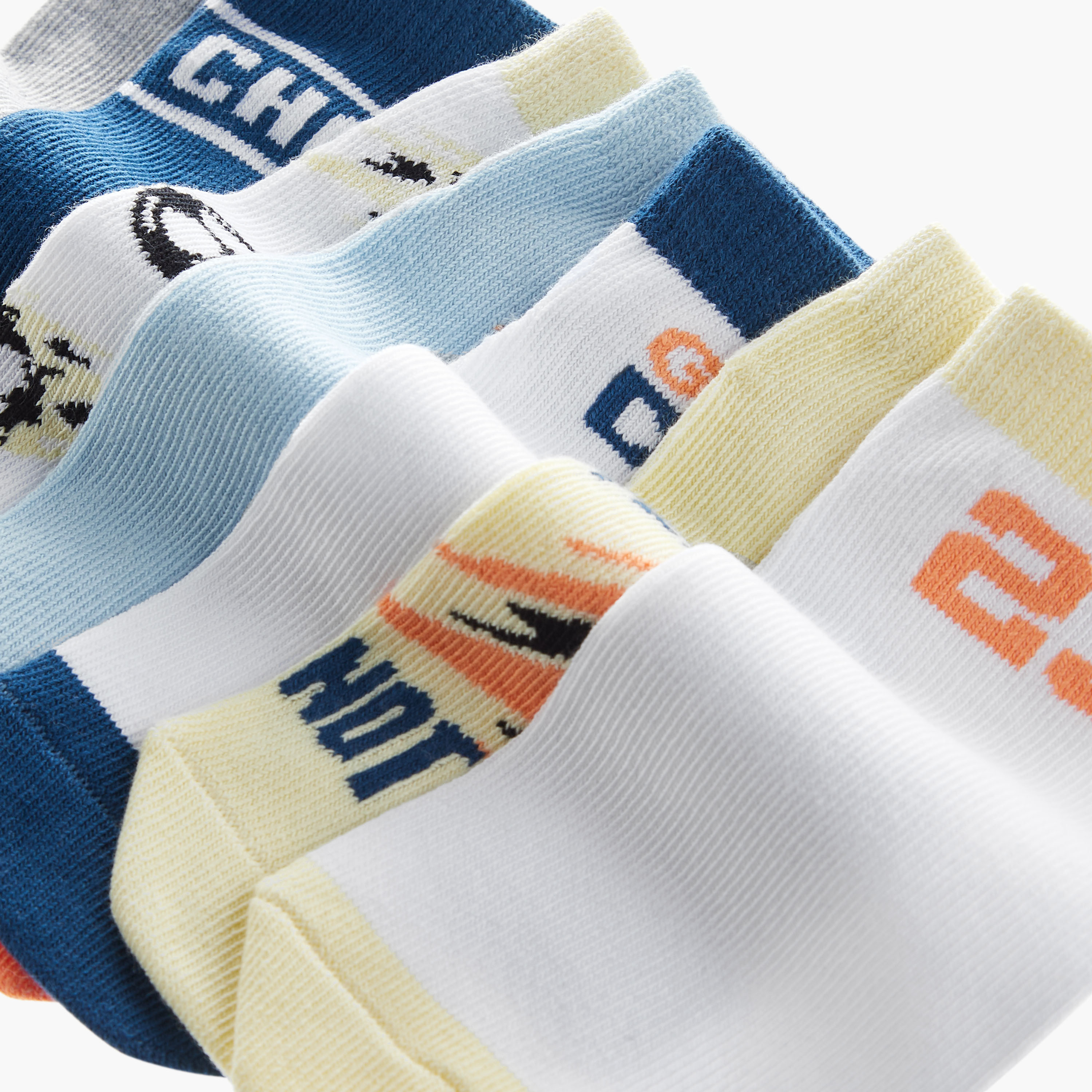 Juniors Soccer Print Ankle Length Socks - Set of 7-boys-accessories-socks-image-4