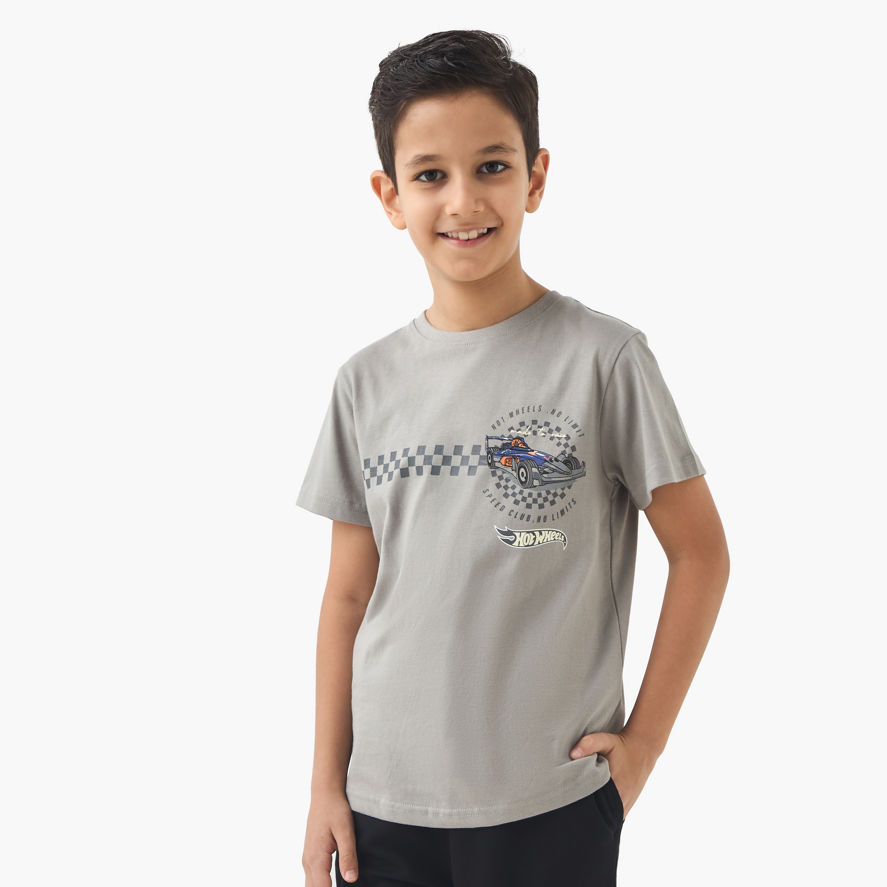 Hot Wheels Print T-shirt and Pyjama Set-boys-clothing-nightwear-image-2