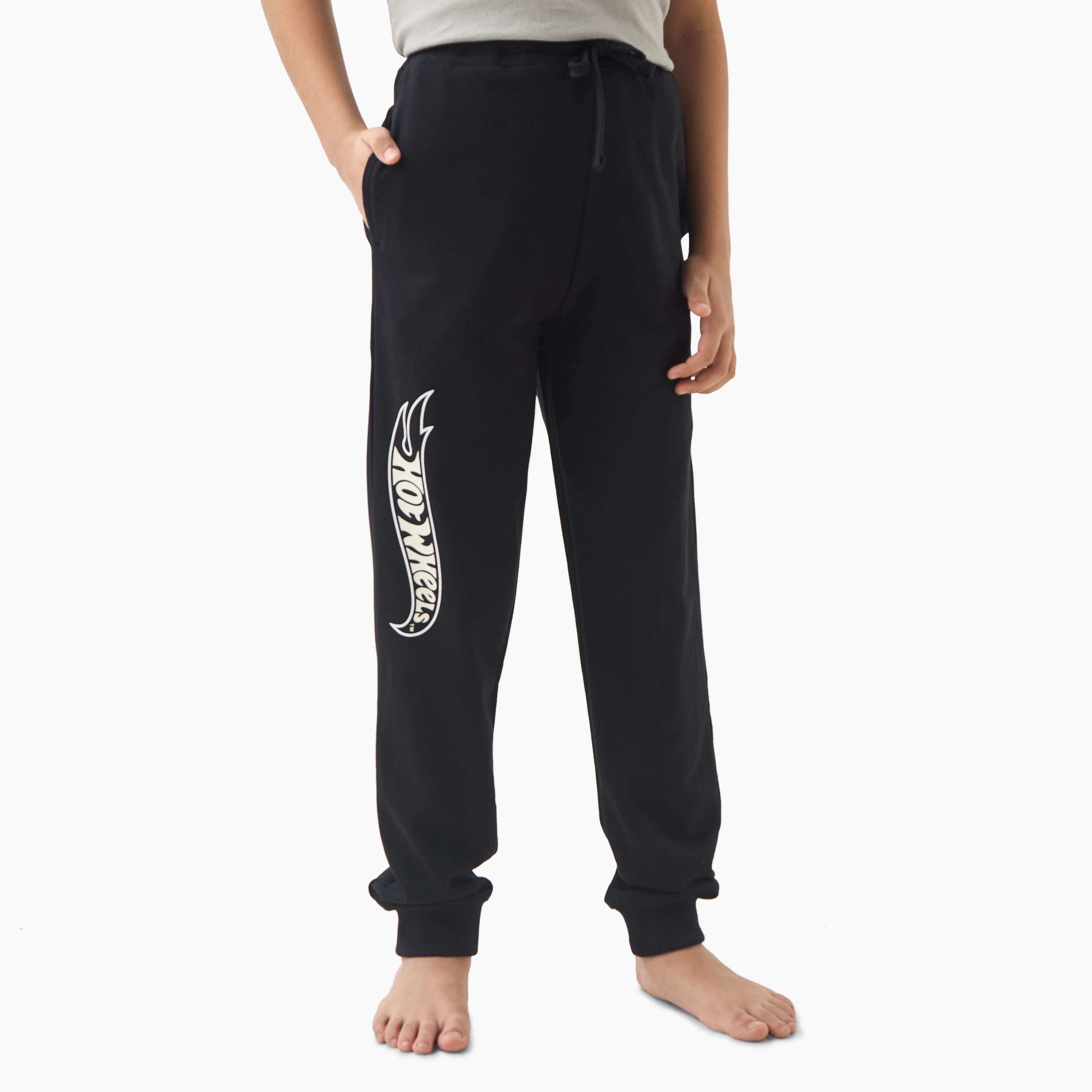 Hot Wheels Print T-shirt and Pyjama Set-boys-clothing-nightwear-image-3