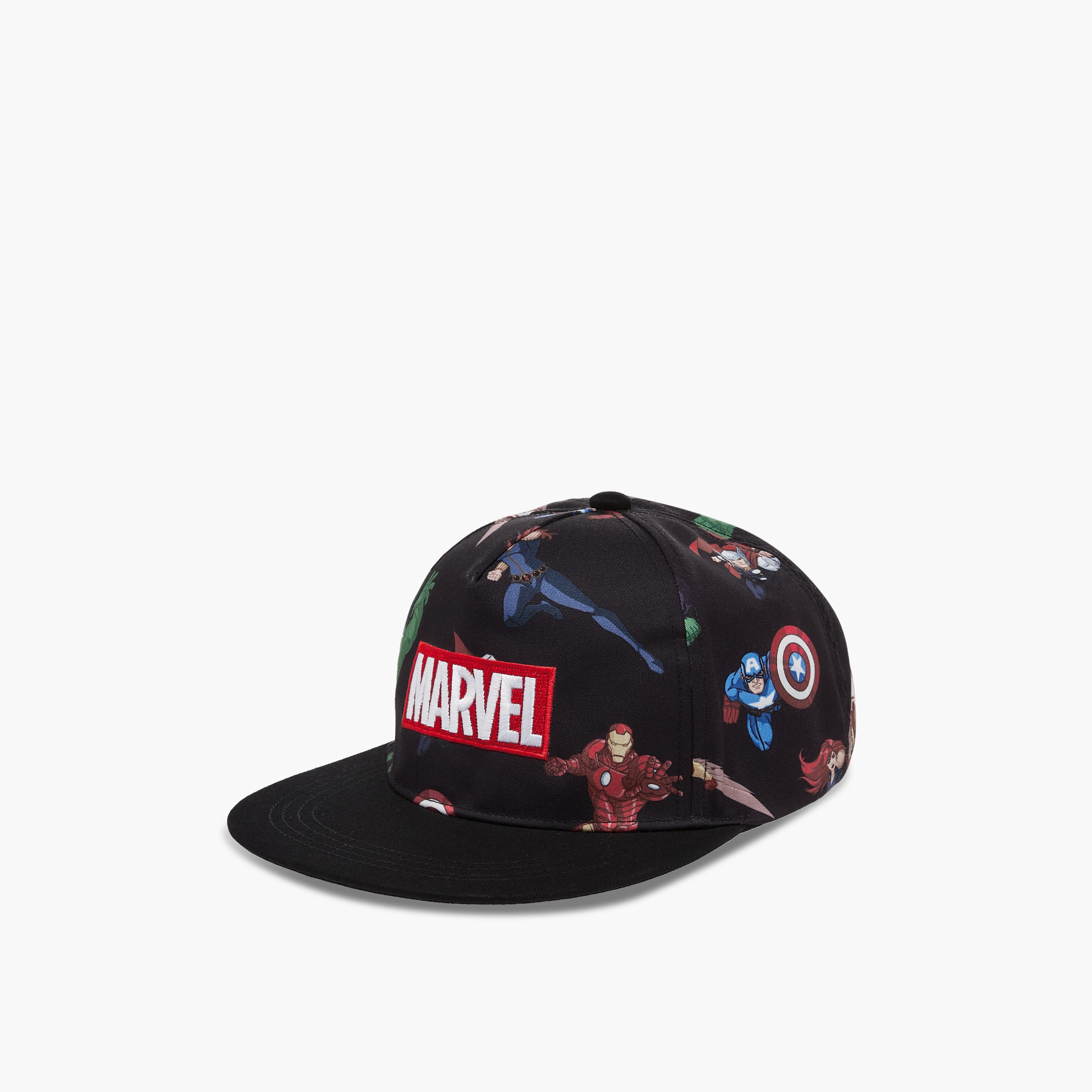 Avengers Print Cap with Hook and Loop Closure-boys-accessories-caps-image-2