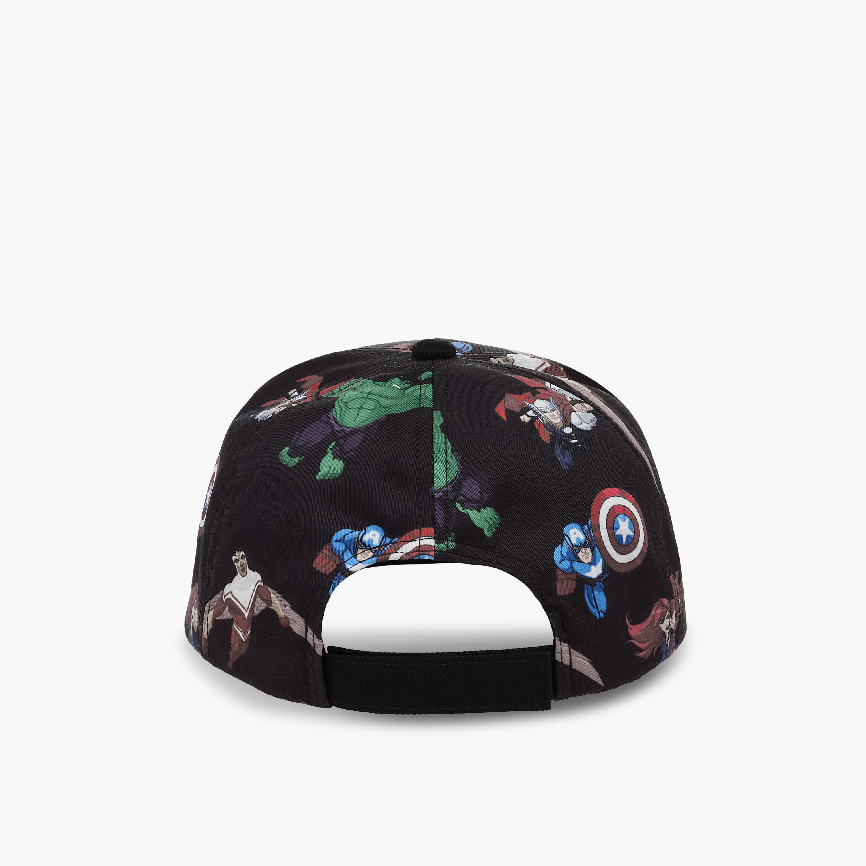 Avengers Print Cap with Hook and Loop Closure-boys-accessories-caps-image-4