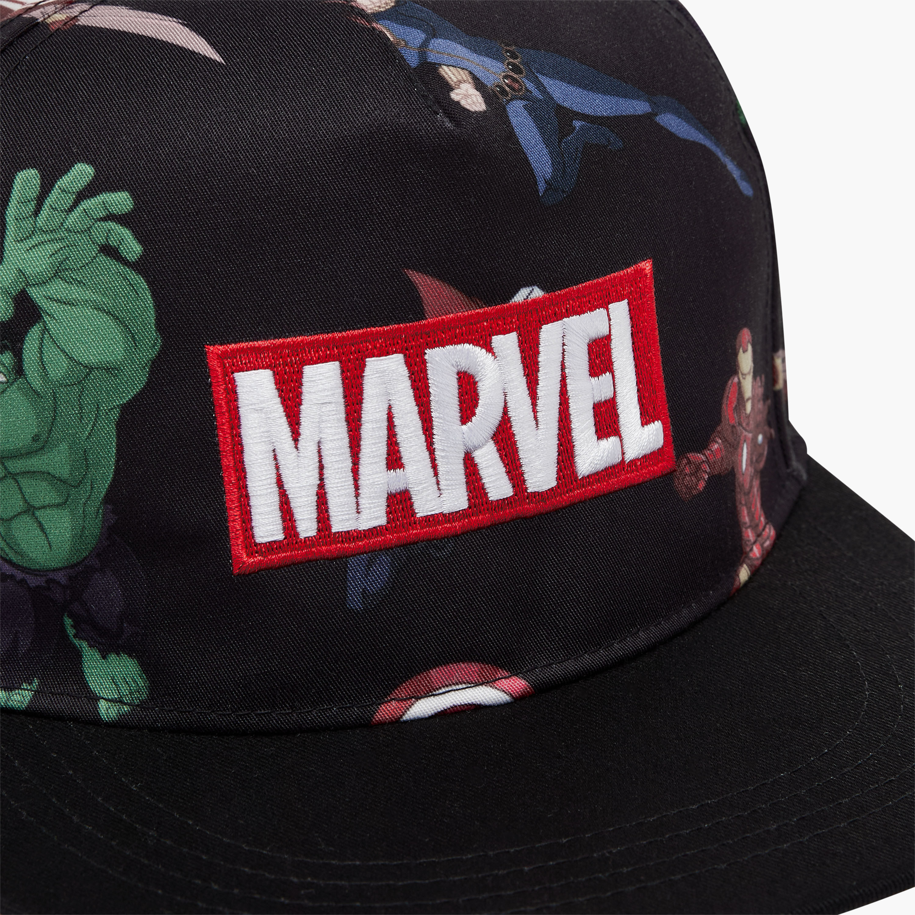 Avengers Print Cap with Hook and Loop Closure-boys-accessories-caps-image-5
