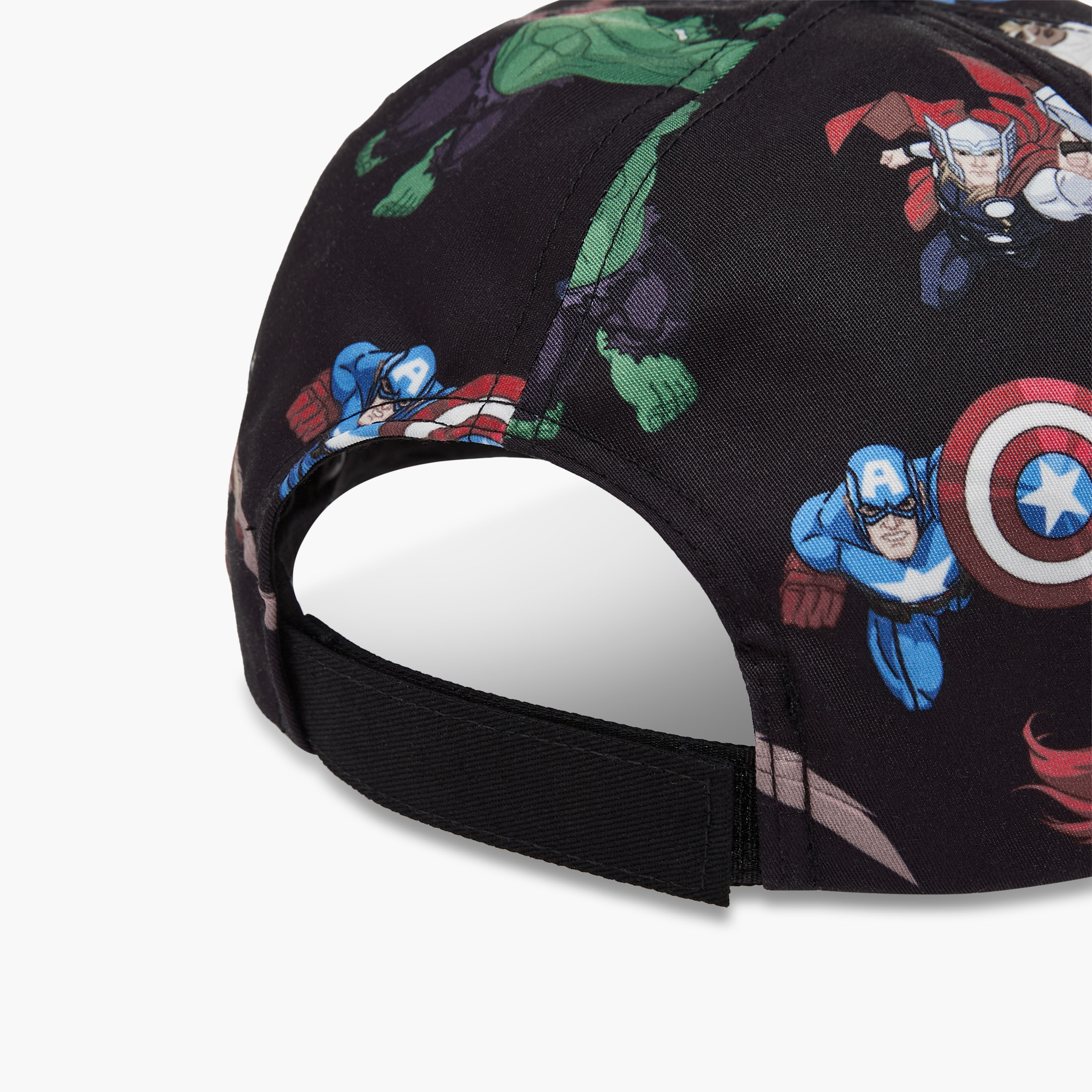 Avengers Print Cap with Hook and Loop Closure-boys-accessories-caps-image-6