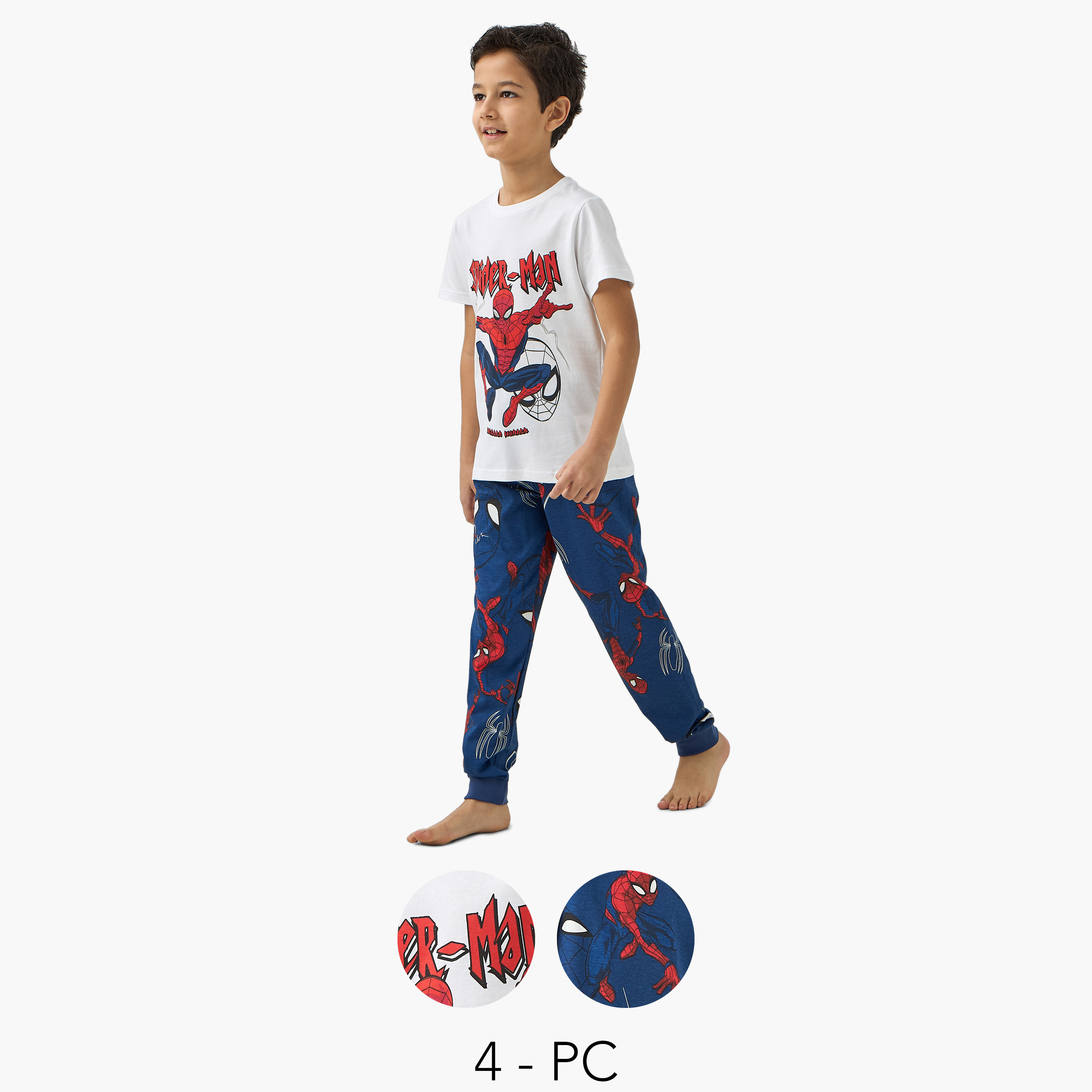 Spider-Man Print T-shirt and Pyjamas - Set of 2-boys-clothing-nightwear-image-1