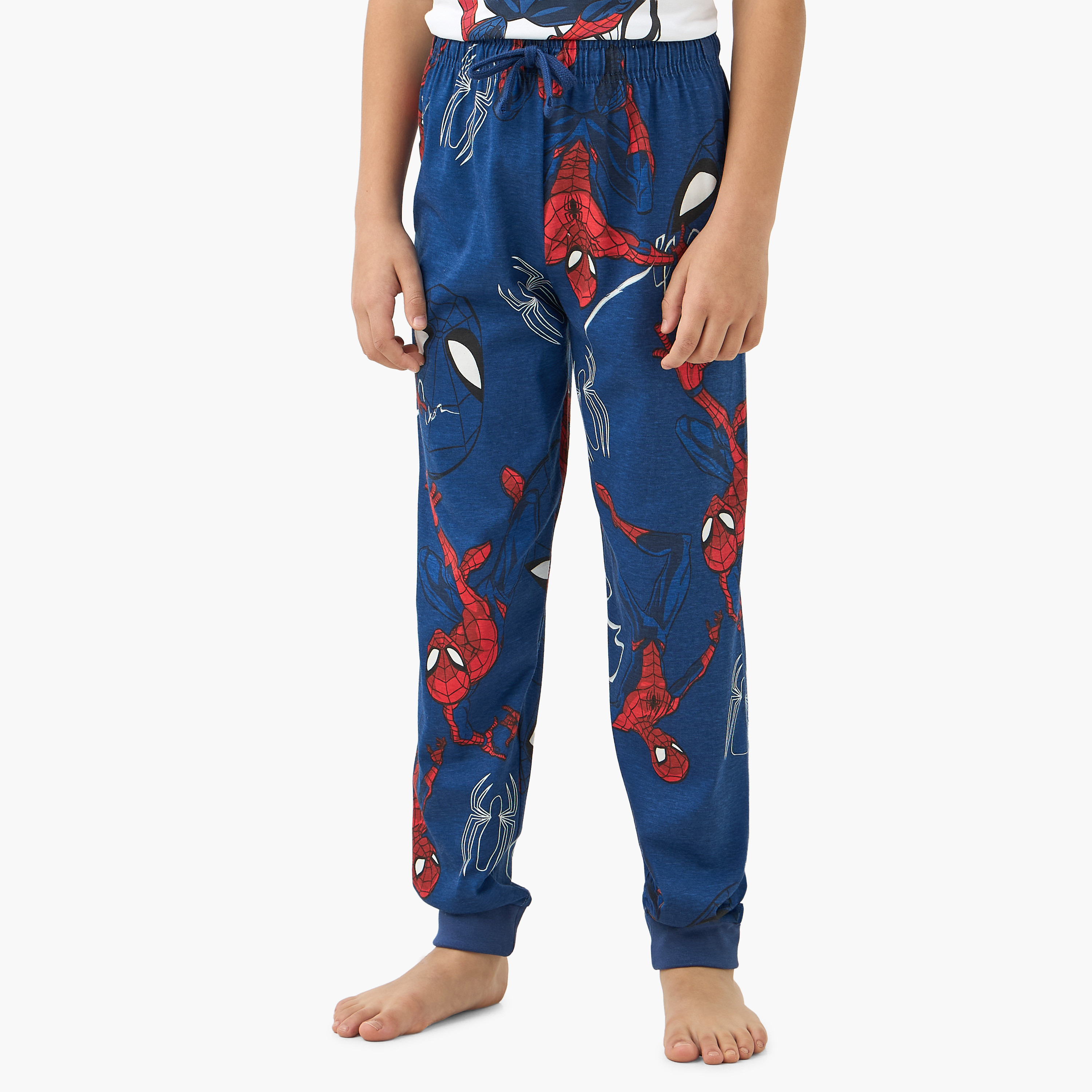 Spider-Man Print T-shirt and Pyjamas - Set of 2-boys-clothing-nightwear-image-4