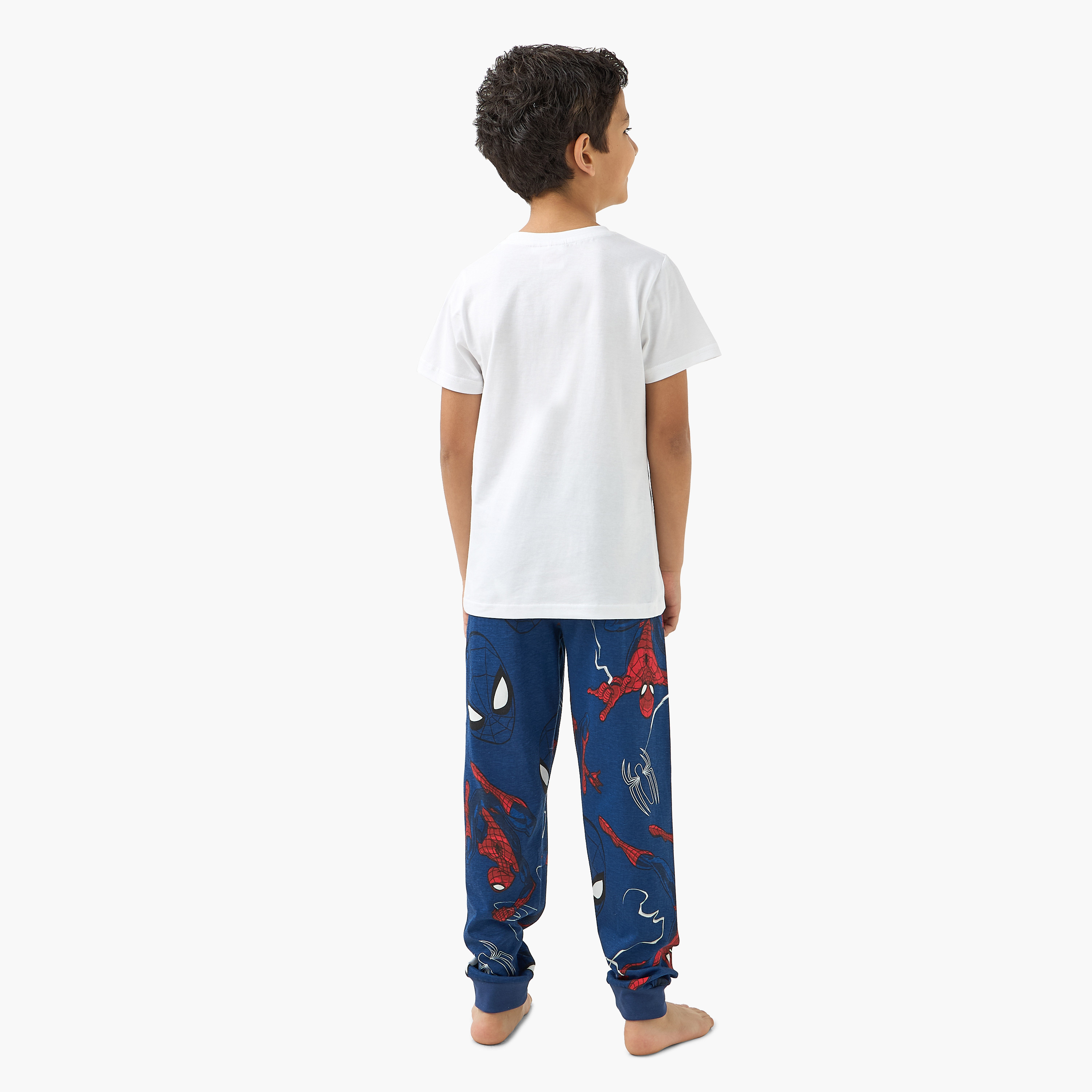 Spider-Man Print T-shirt and Pyjamas - Set of 2-boys-clothing-nightwear-image-5