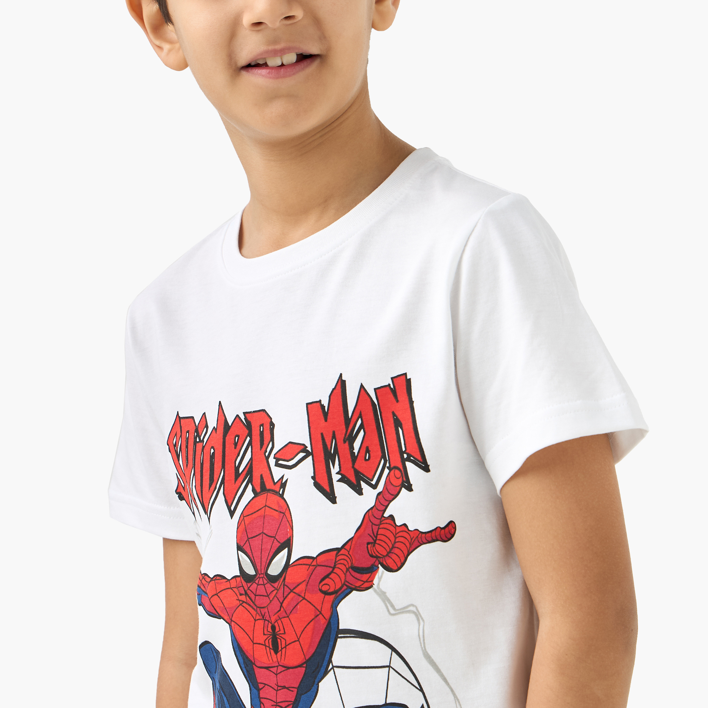 Spider-Man Print T-shirt and Pyjamas - Set of 2-boys-clothing-nightwear-image-6