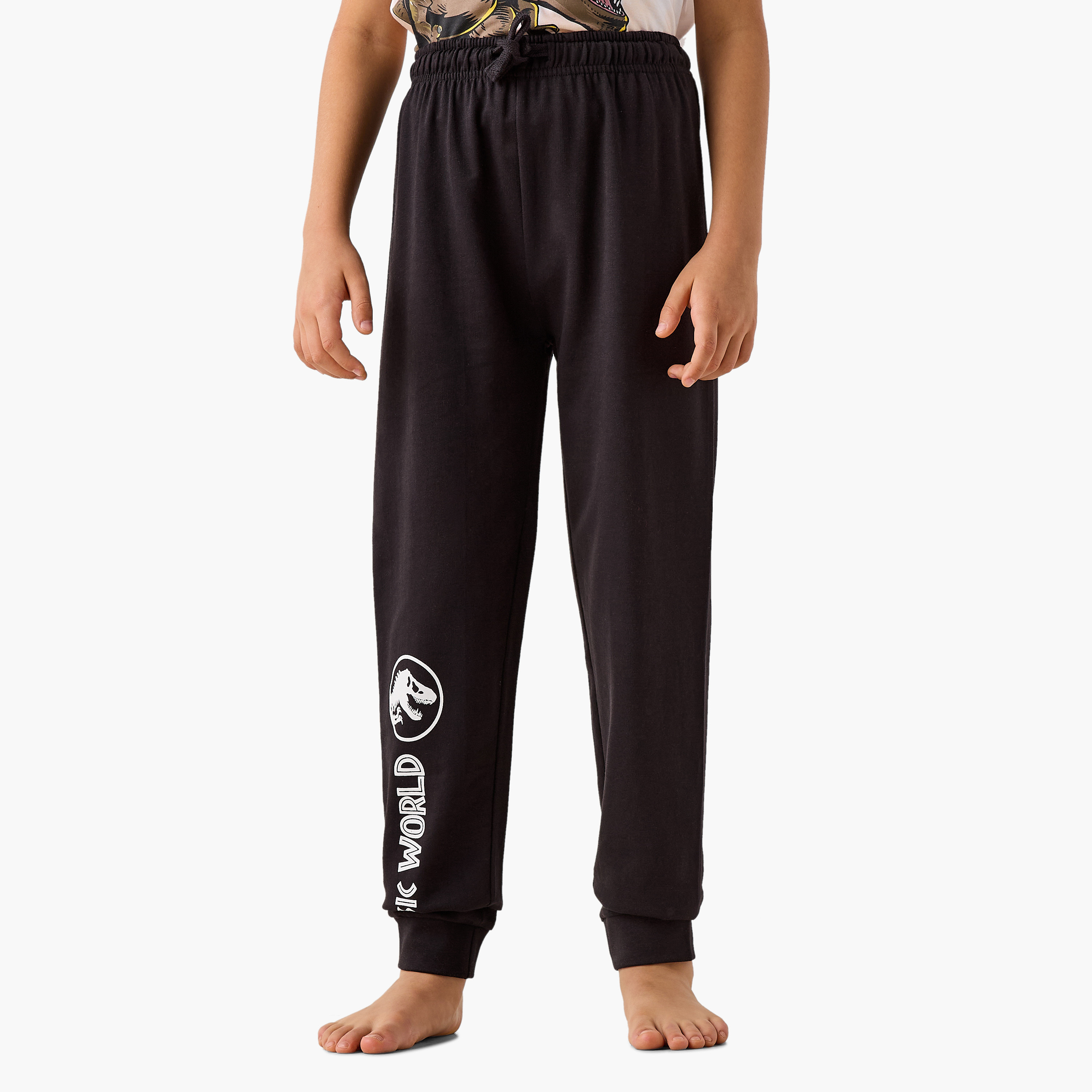 Jurassic World Print T-shirt and Pyjama Set-boys-clothing-nightwear-image-3
