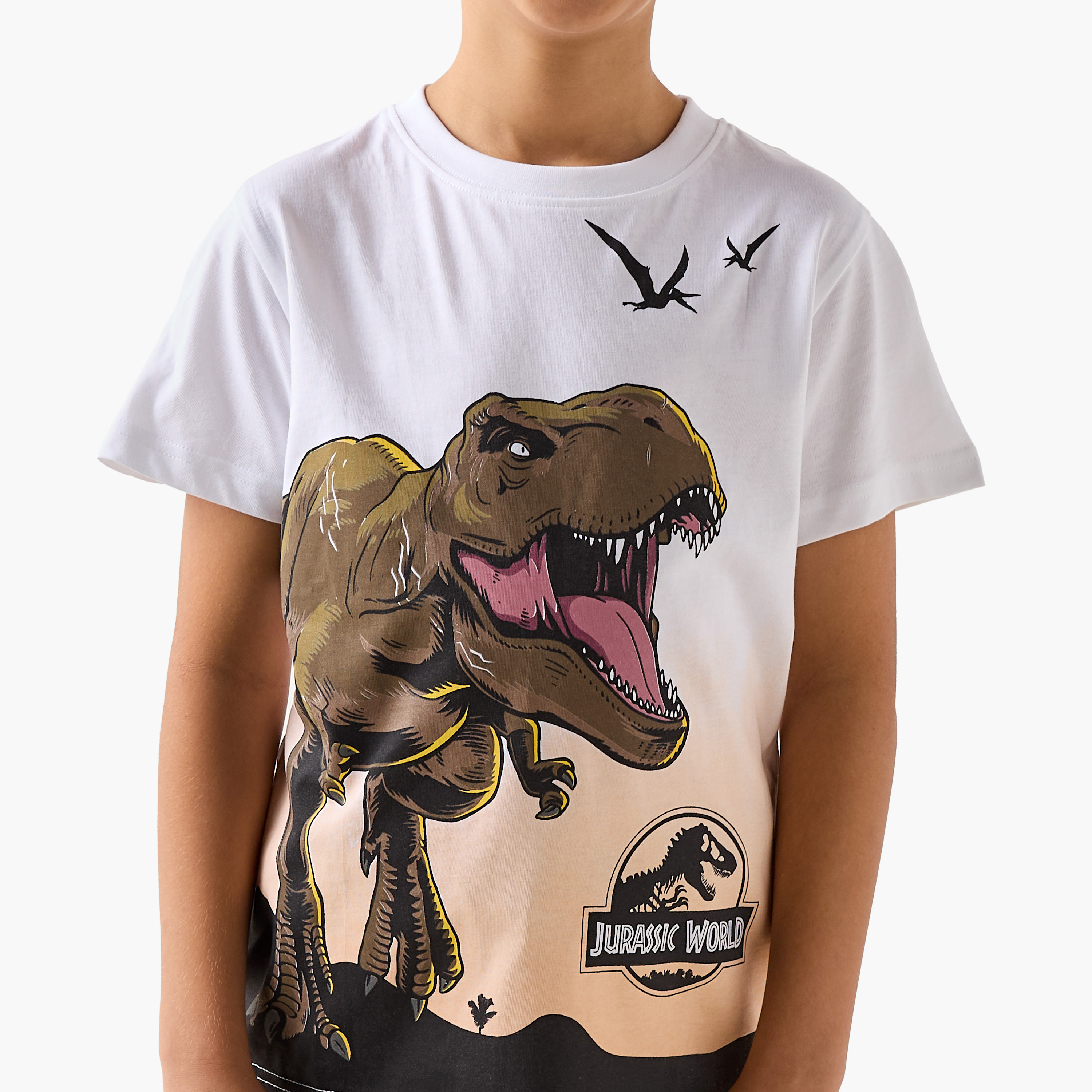 Jurassic World Print T-shirt and Pyjama Set-boys-clothing-nightwear-image-5
