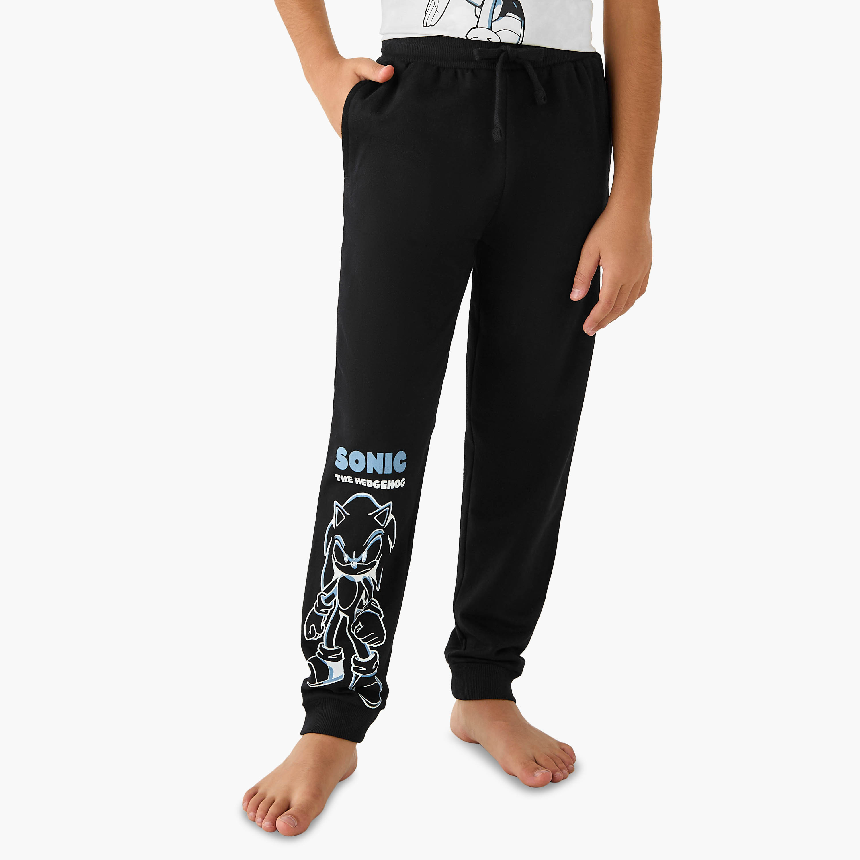 Sonic the Hedgehog Print T-shirt and Pyjama Set-boys-clothing-nightwear-image-3