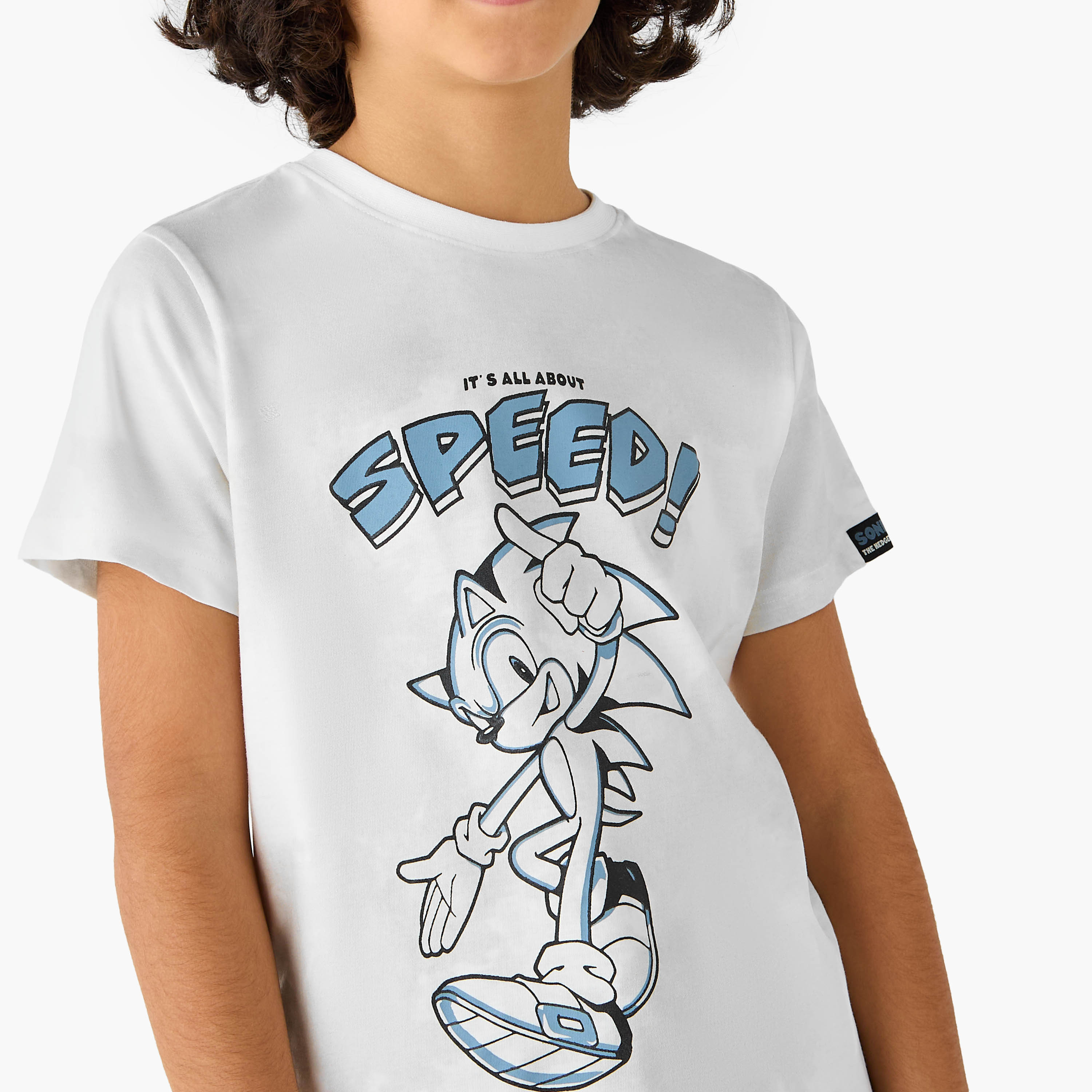 Sonic the Hedgehog Print T-shirt and Pyjama Set-boys-clothing-nightwear-image-5