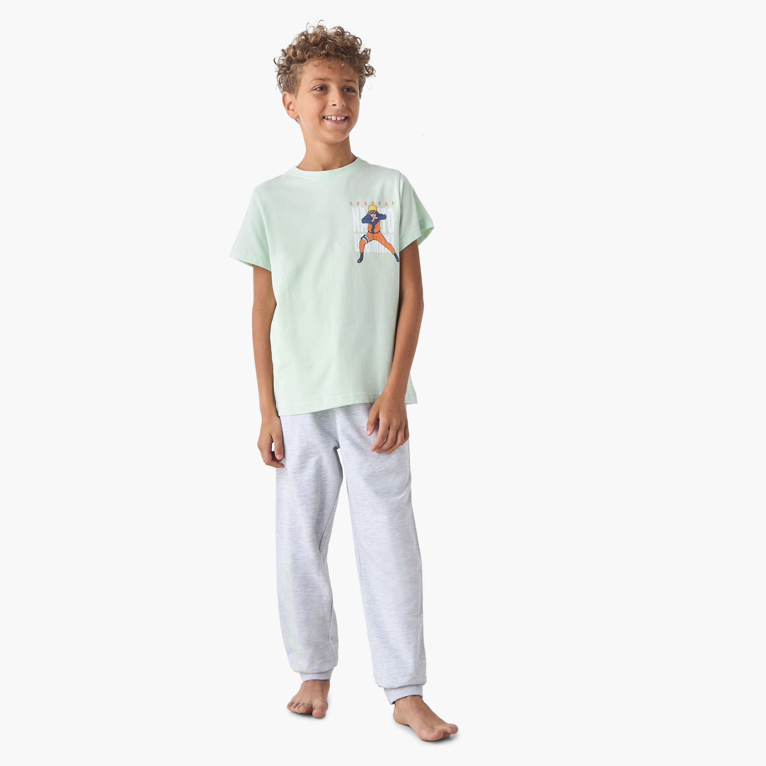 طقم تيشيرت بطبعات ناروتو وبنطلون بيجاما من تي في طوكيو-boys-clothing-nightwear-image-1
