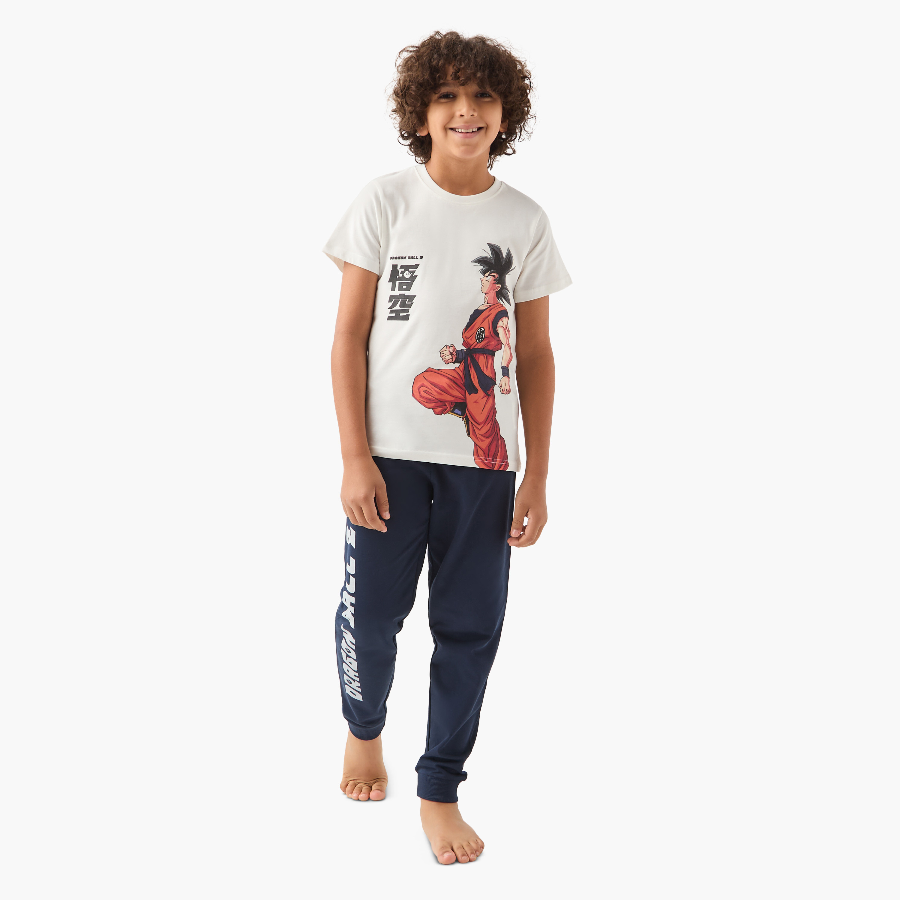 Spacetoon Dragon Ball Z Print T-shirt and Pyjama Set-boys-clothing-nightwear-image-1