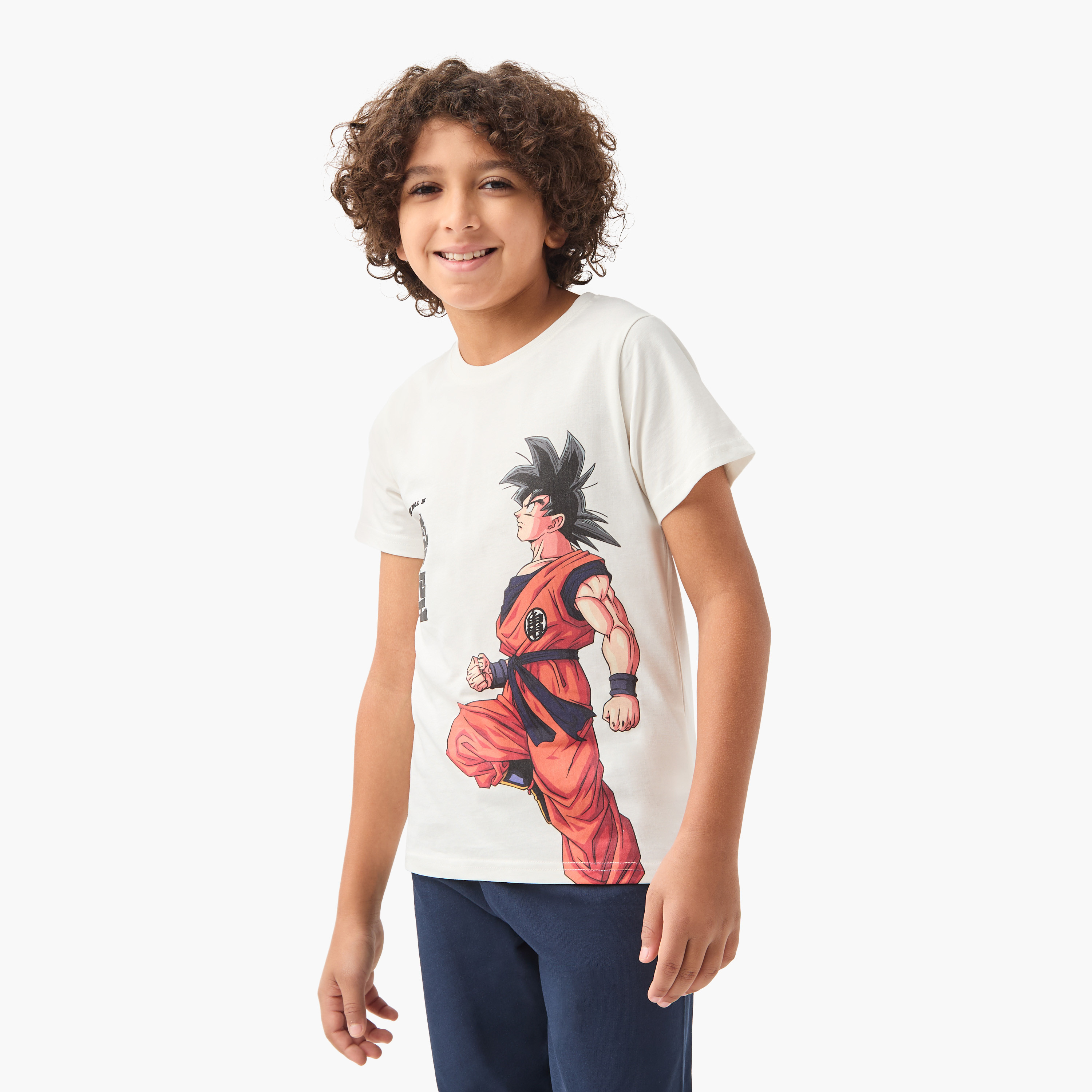 Spacetoon Dragon Ball Z Print T-shirt and Pyjama Set-boys-clothing-nightwear-image-2