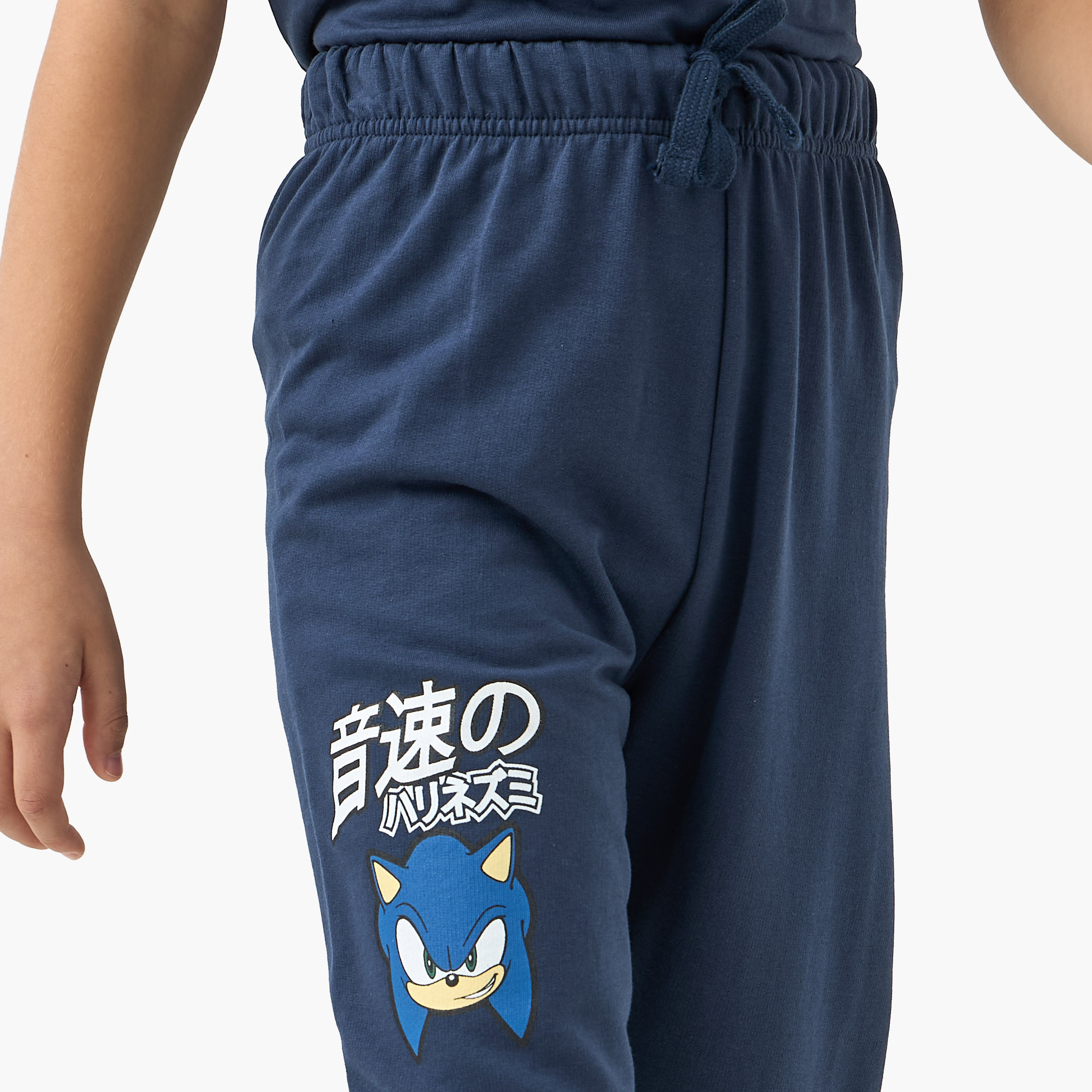 طقم بنطلون بيجاما وتيشيرت بطبعات سونيك-boys-clothing-nightwear-image-6