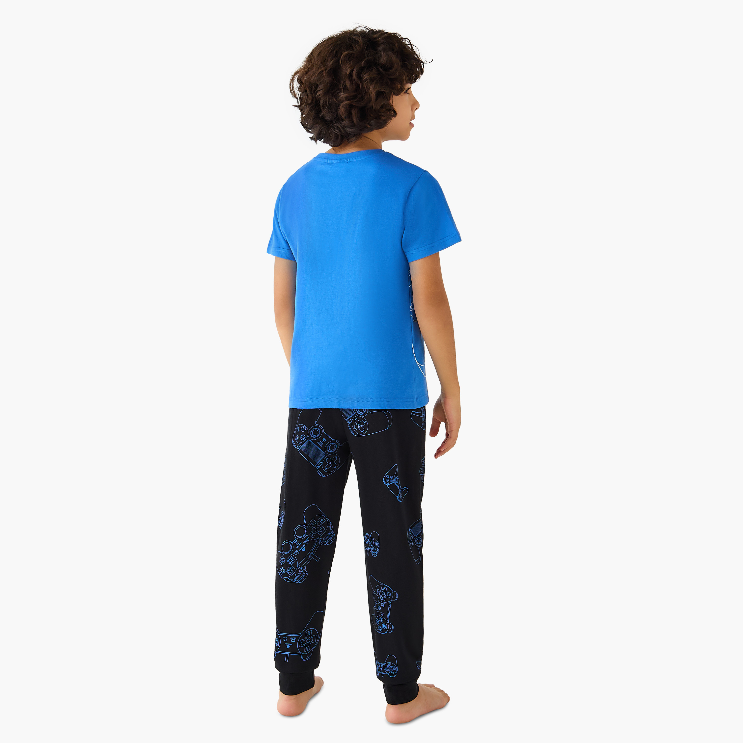 PlayStation Printed Short Sleeves T-shirt and Pyjama Set-boys-clothing-nightwear-image-4