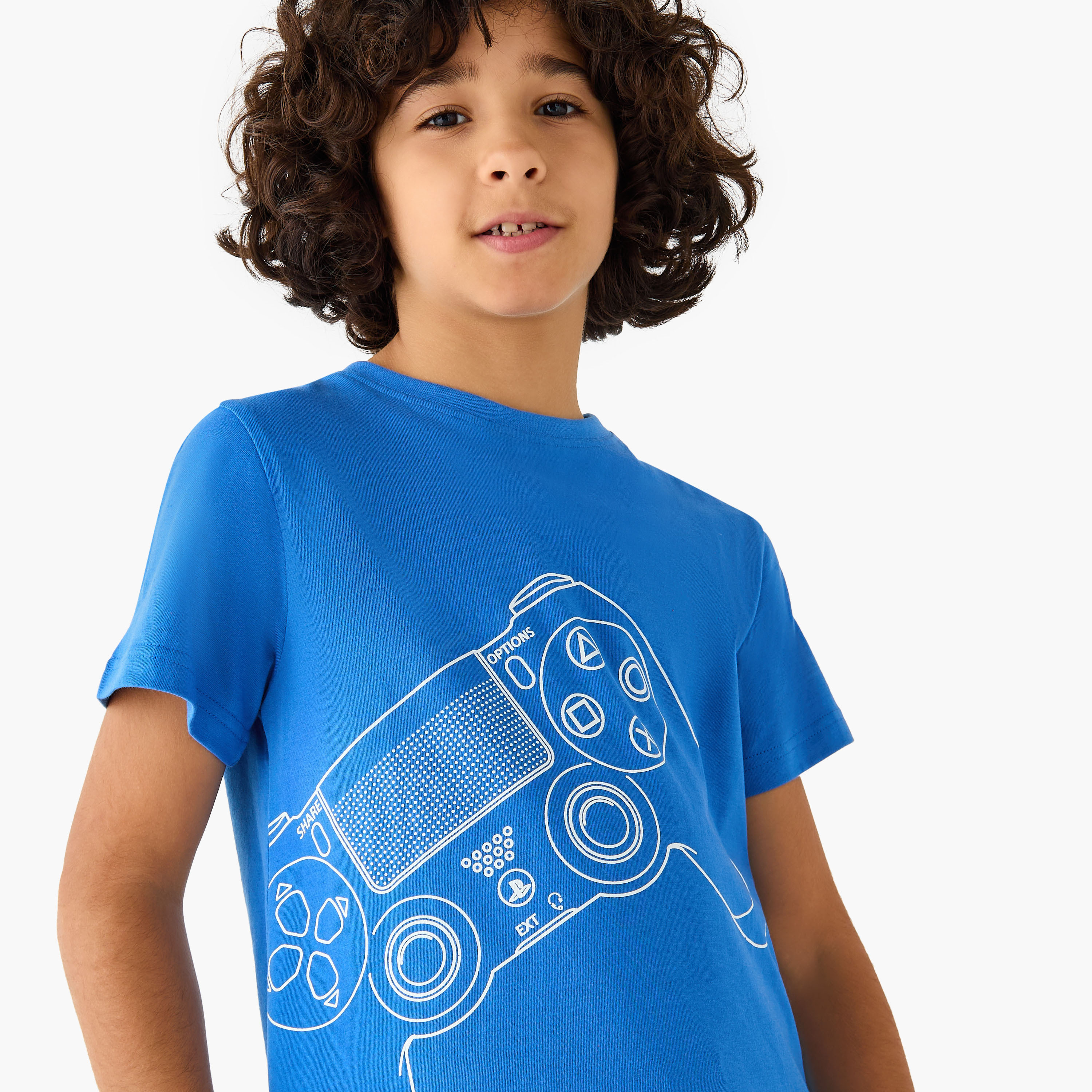 PlayStation Printed Short Sleeves T-shirt and Pyjama Set-boys-clothing-nightwear-image-5