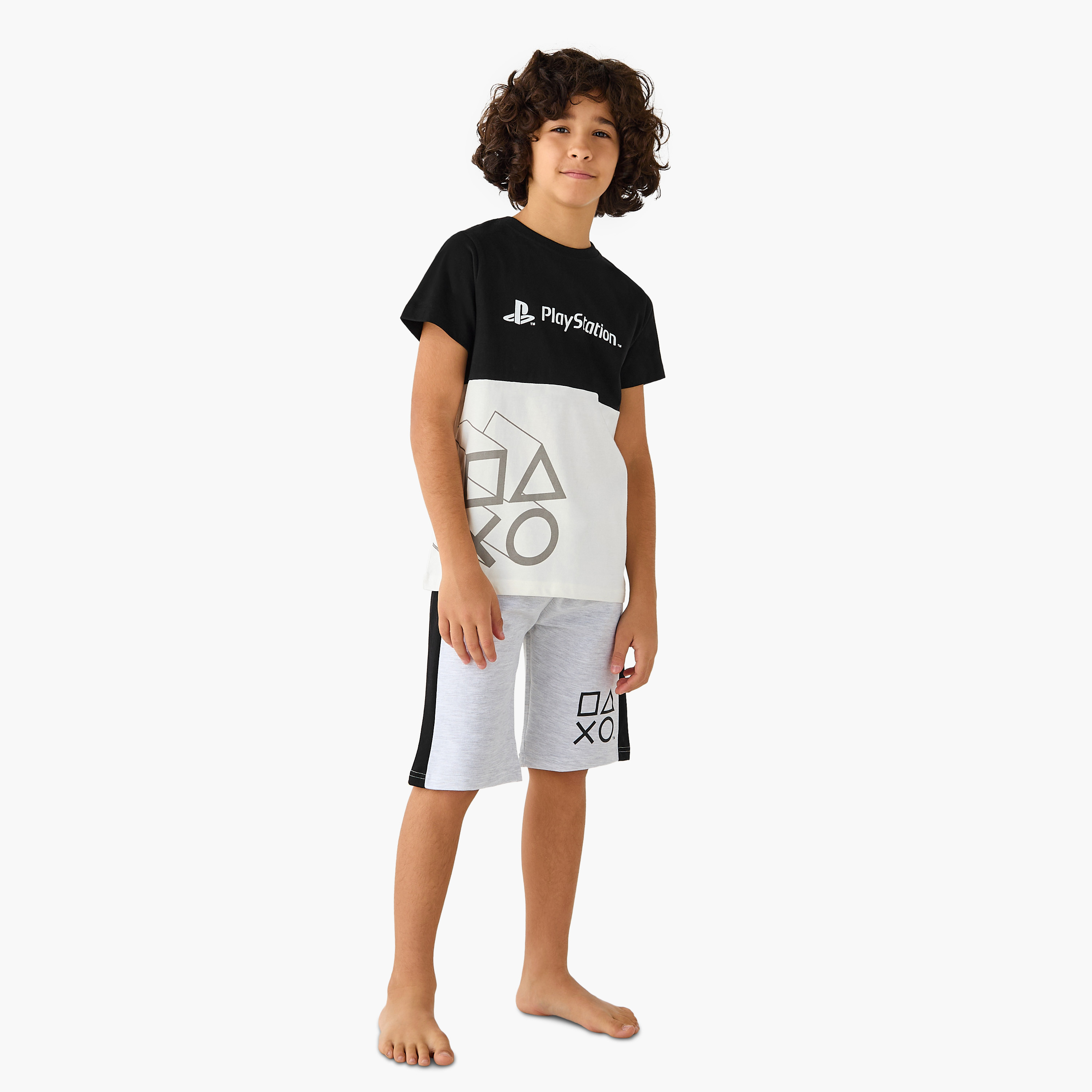 طقم شورت وتيشيرت بأكمام قصيرة وطبعات-boys-clothing-nightwear-image-6