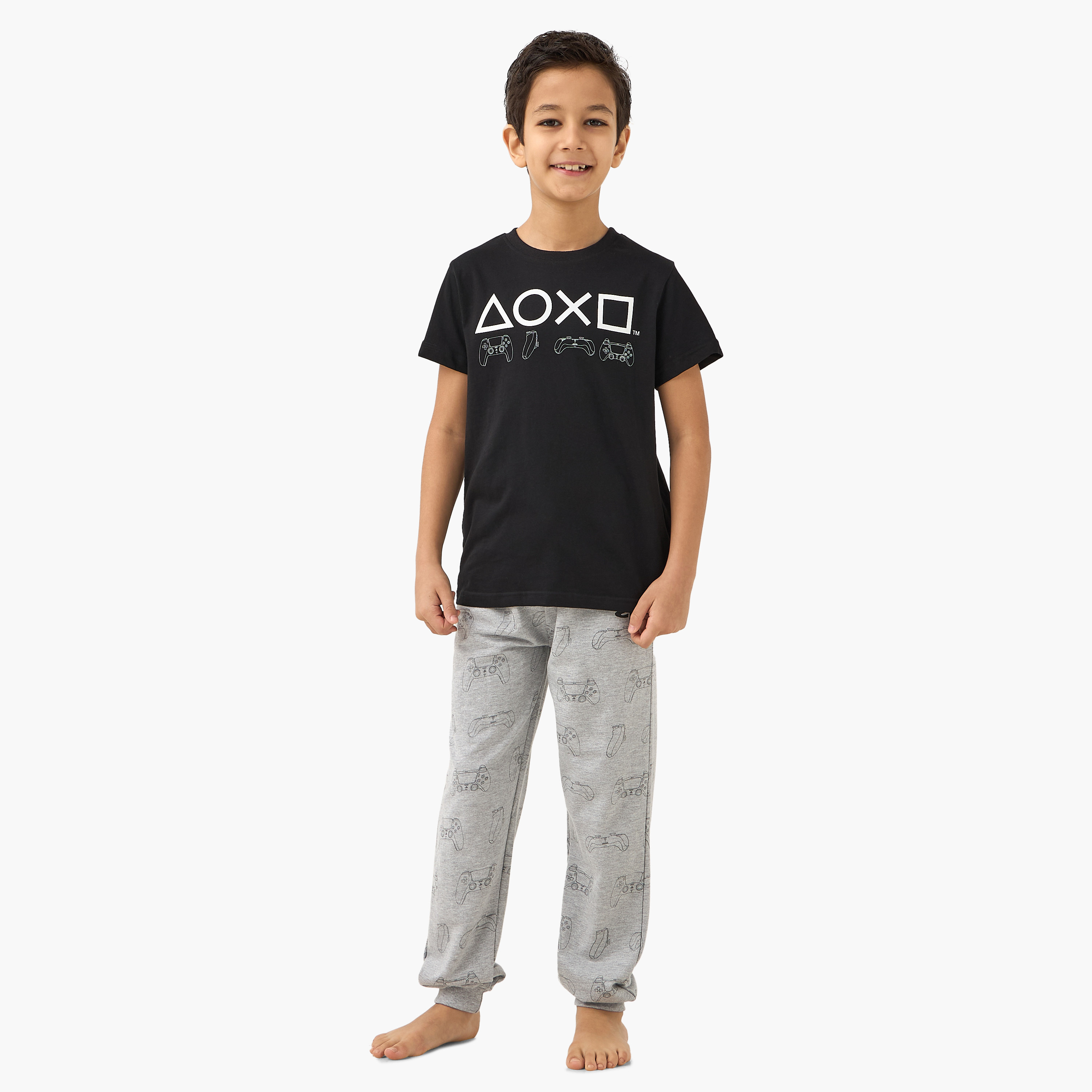 PlayStation Printed T-shirt and Pyjama Set-boys-clothing-nightwear-image-1