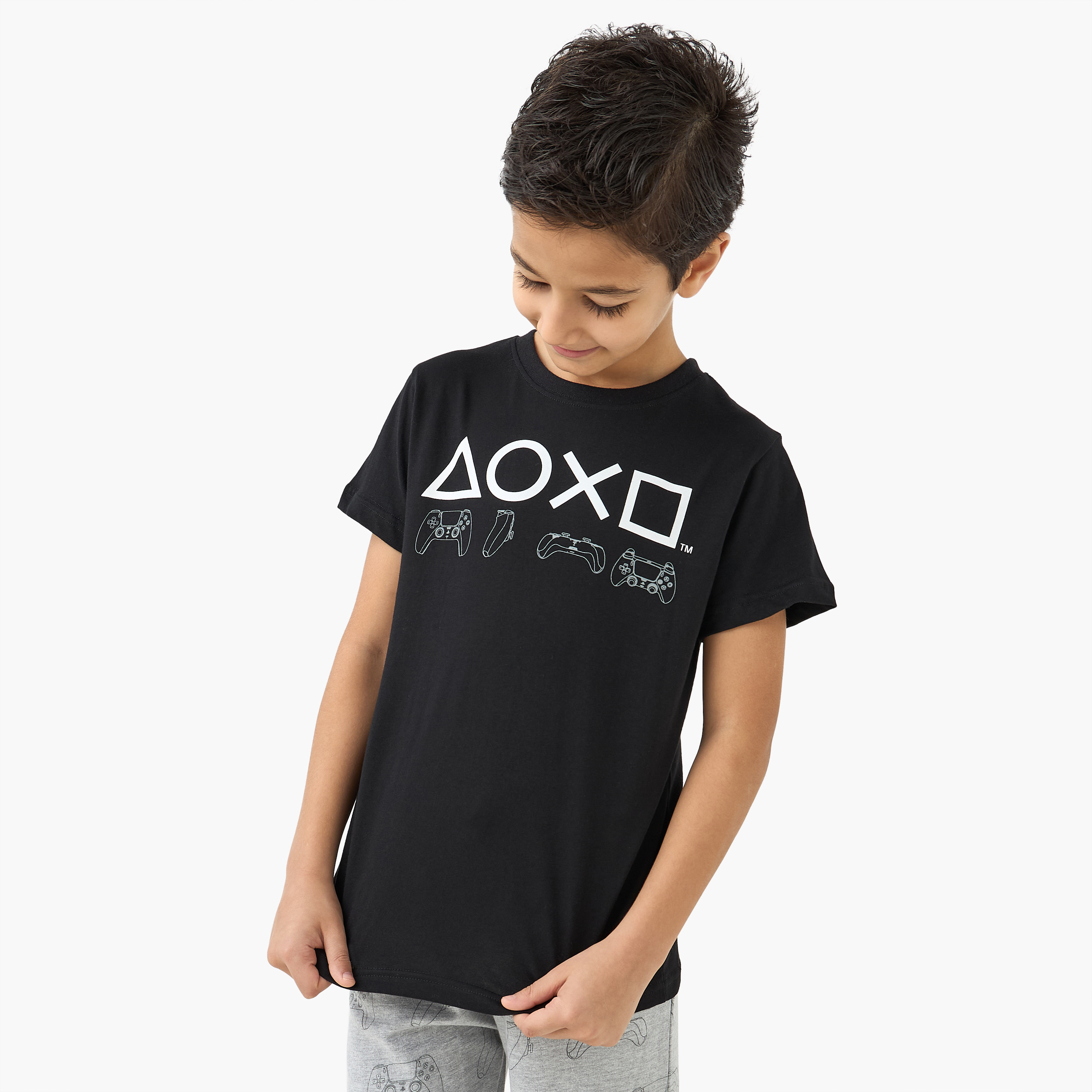 PlayStation Printed T-shirt and Pyjama Set-boys-clothing-nightwear-image-2