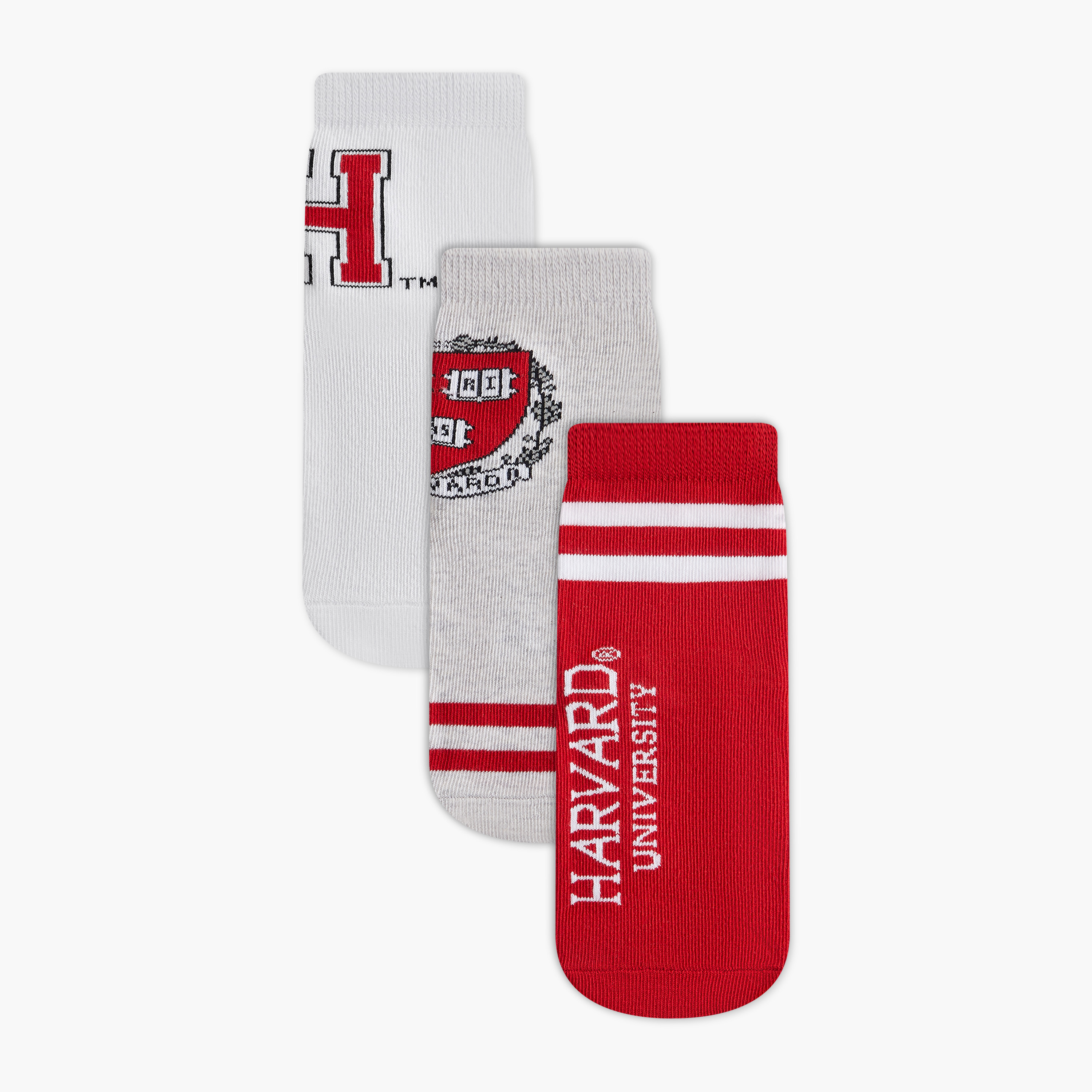 Harvard University Logo Detail Ankle Length Socks - Set of 3-boys-accessories-socks-image-1