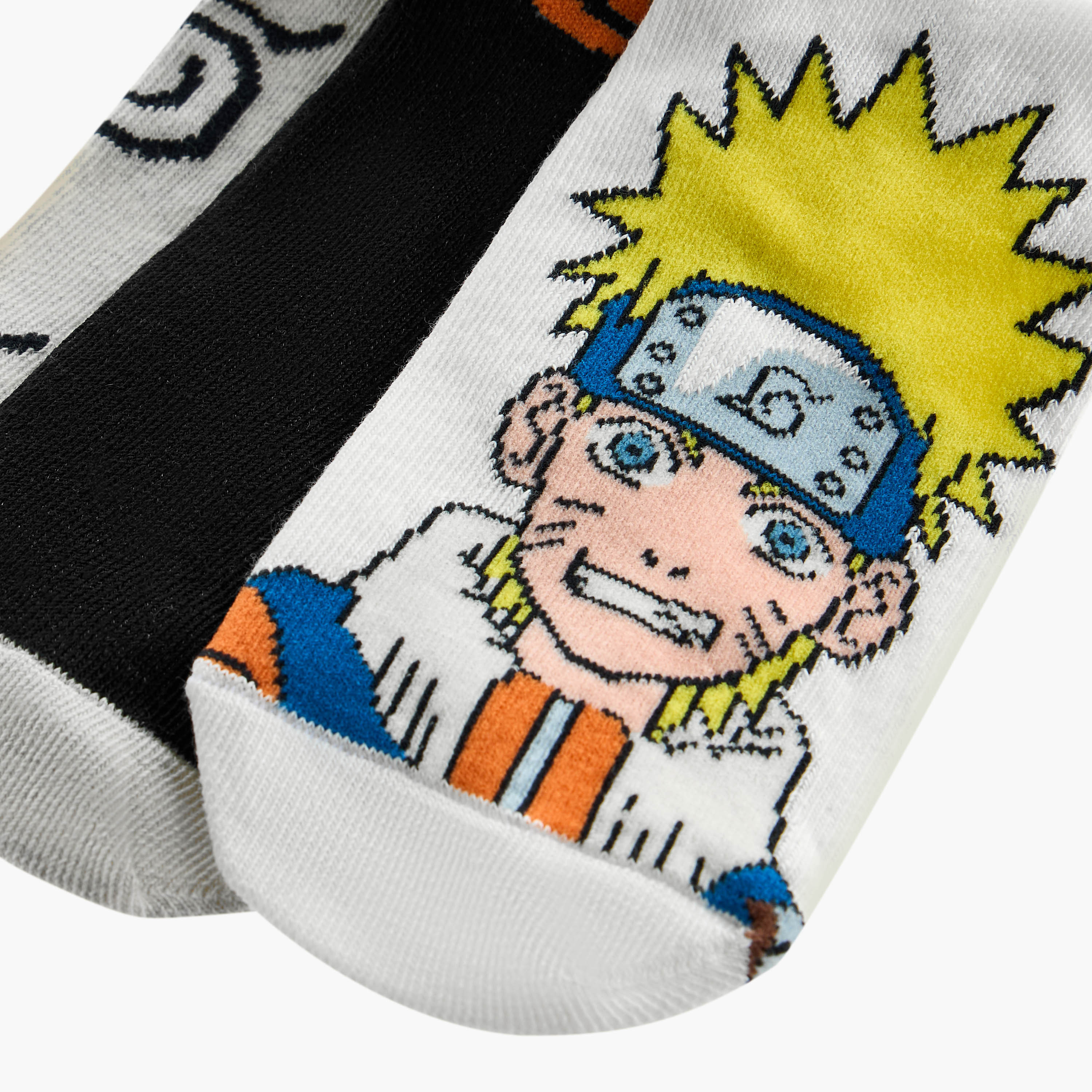 TV Tokyo Naruto Print Ankle Length Socks - Set of 3-boys-accessories-socks-image-3