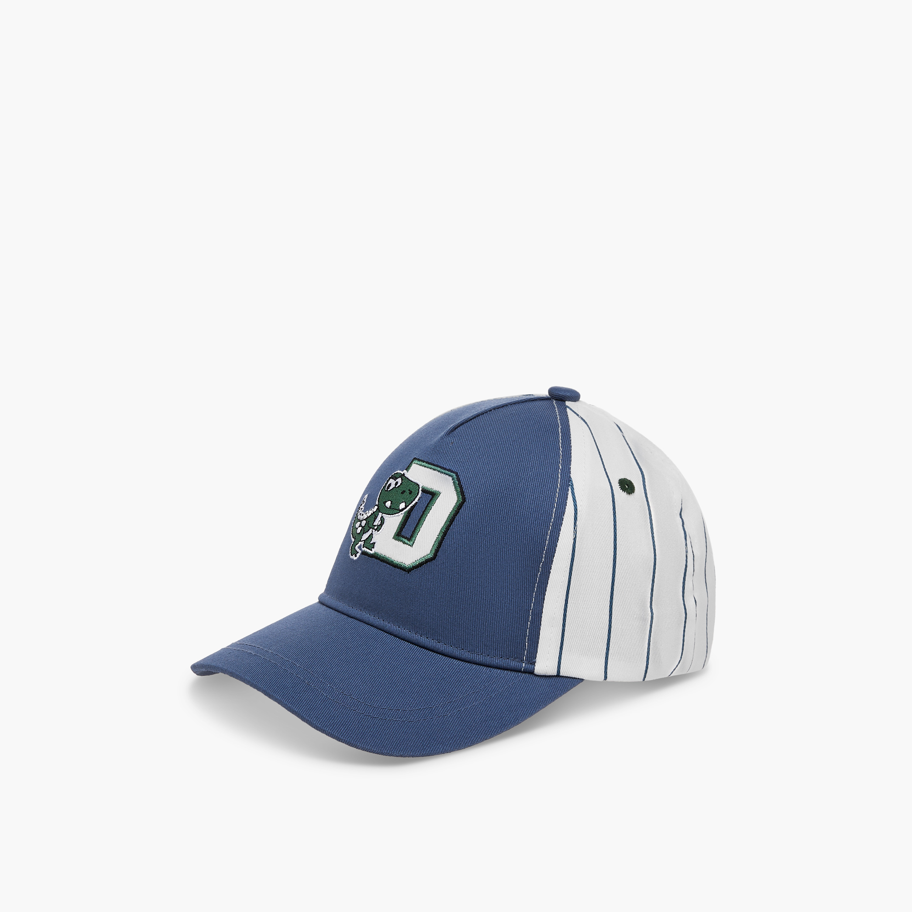Juniors Dinosaur Embroidered Cap with Hook and Loop Strap Closure-baby-girls-accessories-caps-image-2