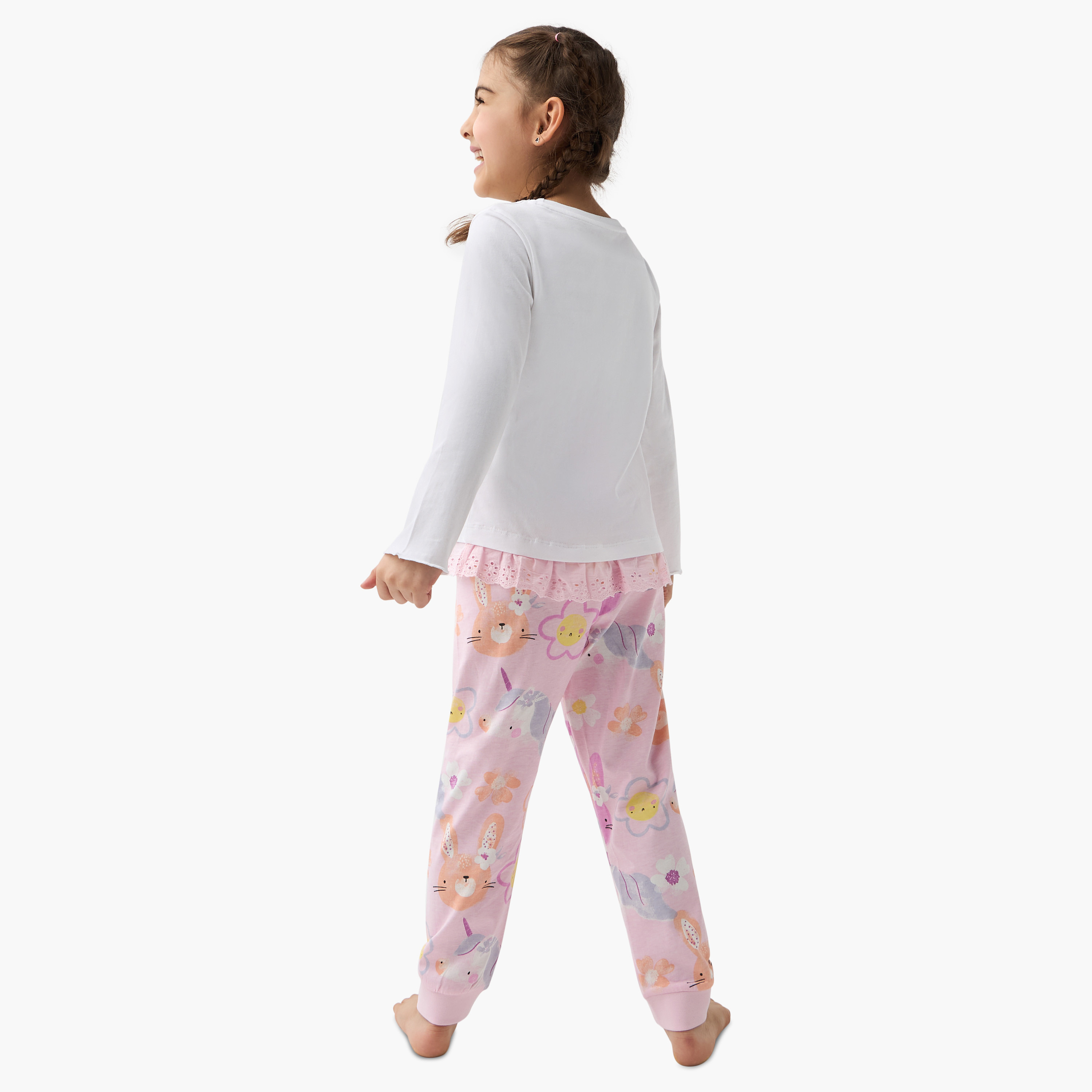 Juniors Unicorn Applique Top with Pyjamas and Eyemask-baby-girls-clothing-nightwear-pyjamasets-image-4