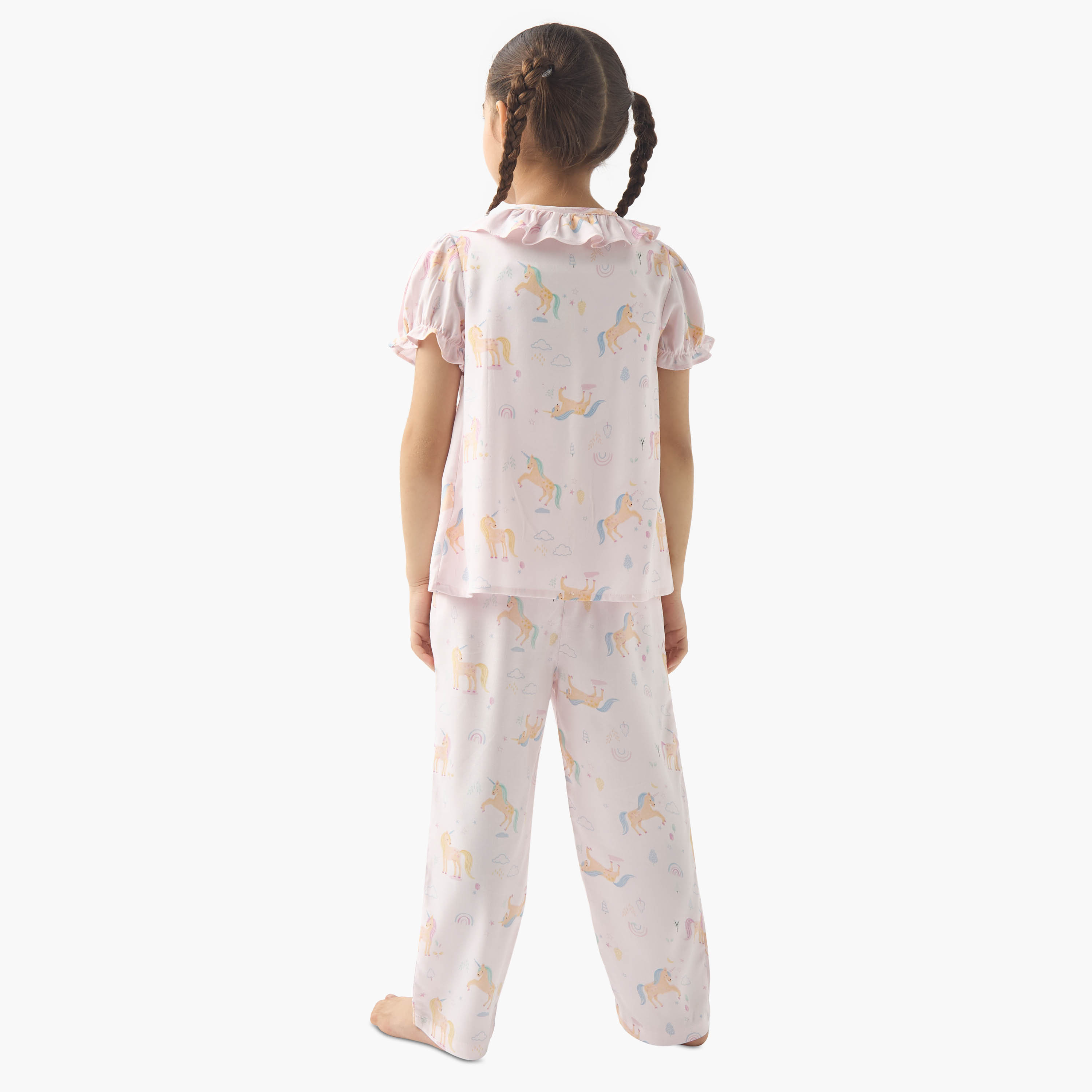 Juniors All-Over Unicorn Print Top and Pyjama Set-baby-girls-clothing-nightwear-pyjamasets-image-4