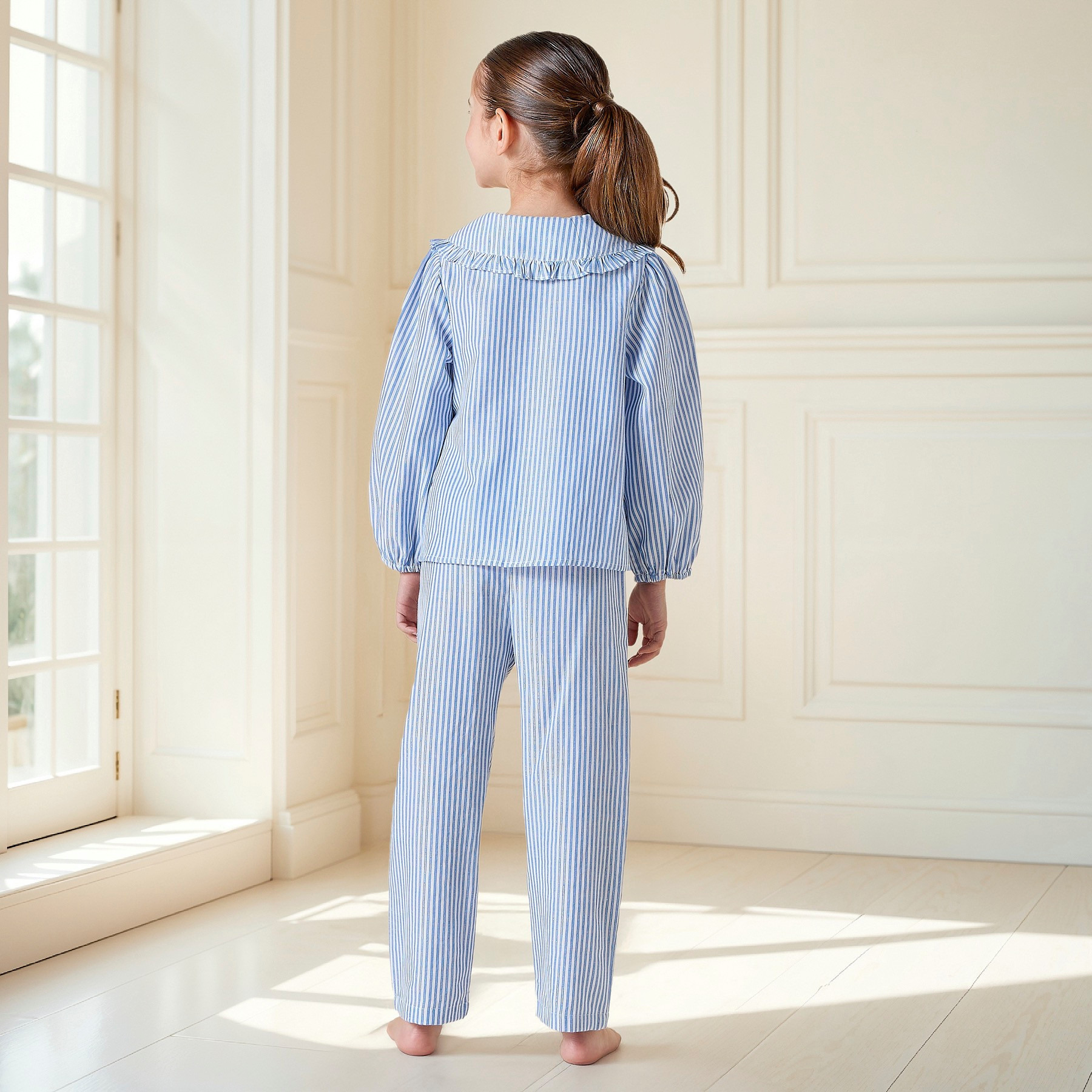 طقم بنطلون بيجاما وقميص مخطط من جونيورز-girls-clothing-nightwear-image-4