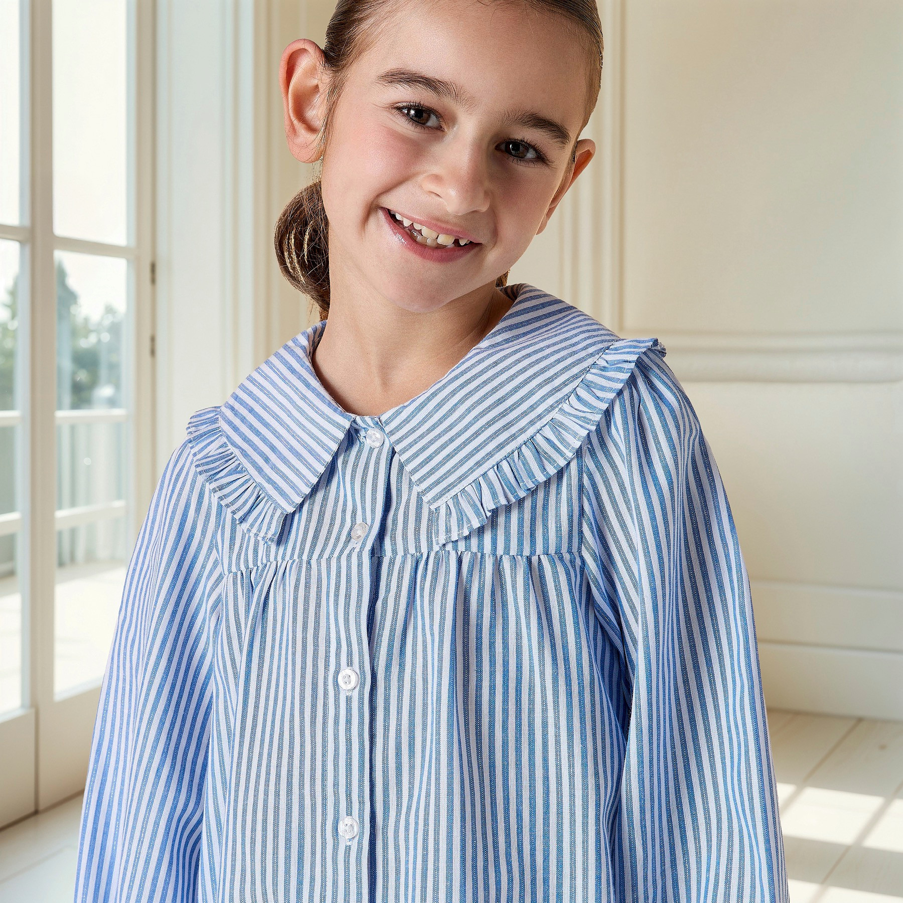 طقم بنطلون بيجاما وقميص مخطط من جونيورز-girls-clothing-nightwear-image-5