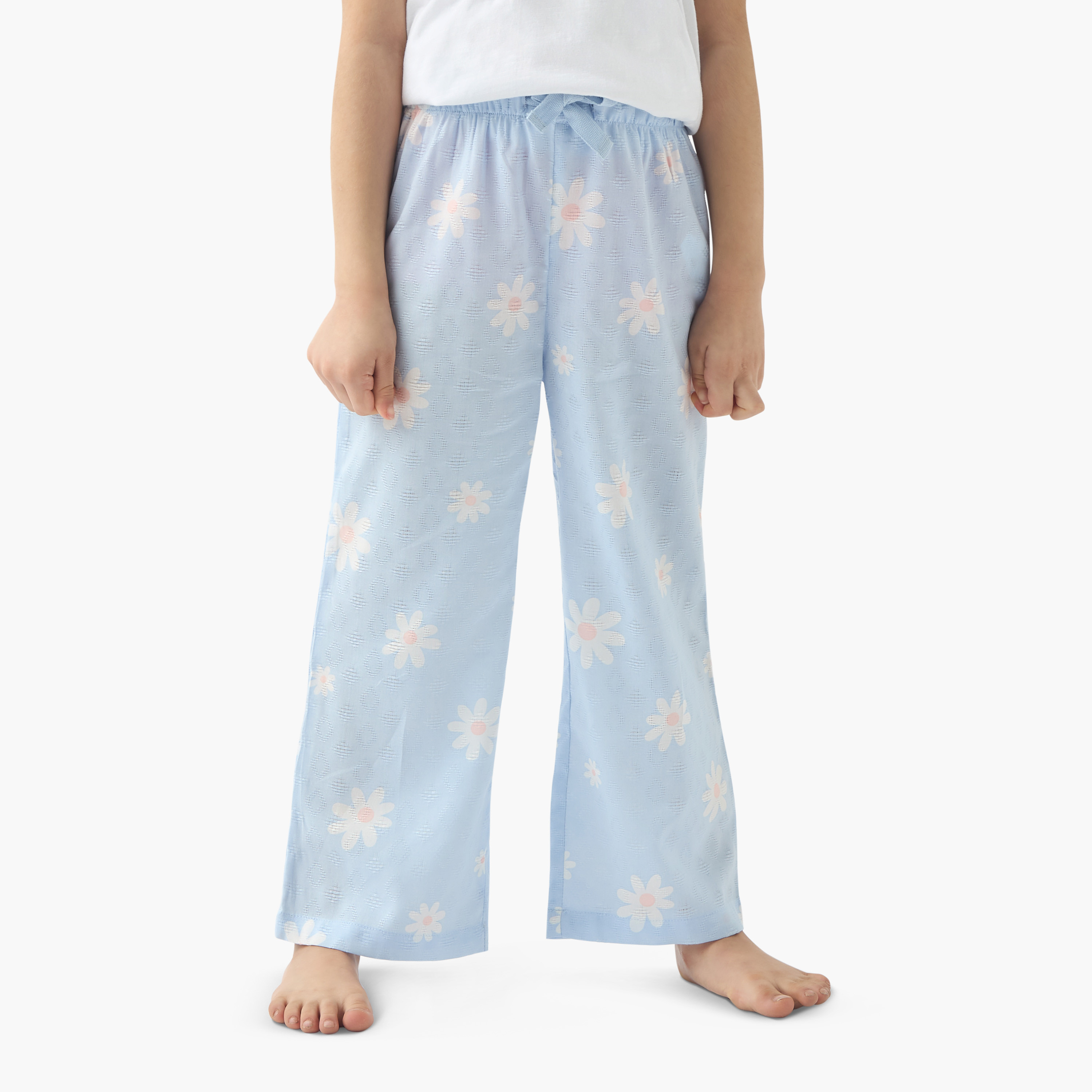 Juniors Fairy Print Peplum Top and Pyjama Set-girls-clothing-nightwear-image-3