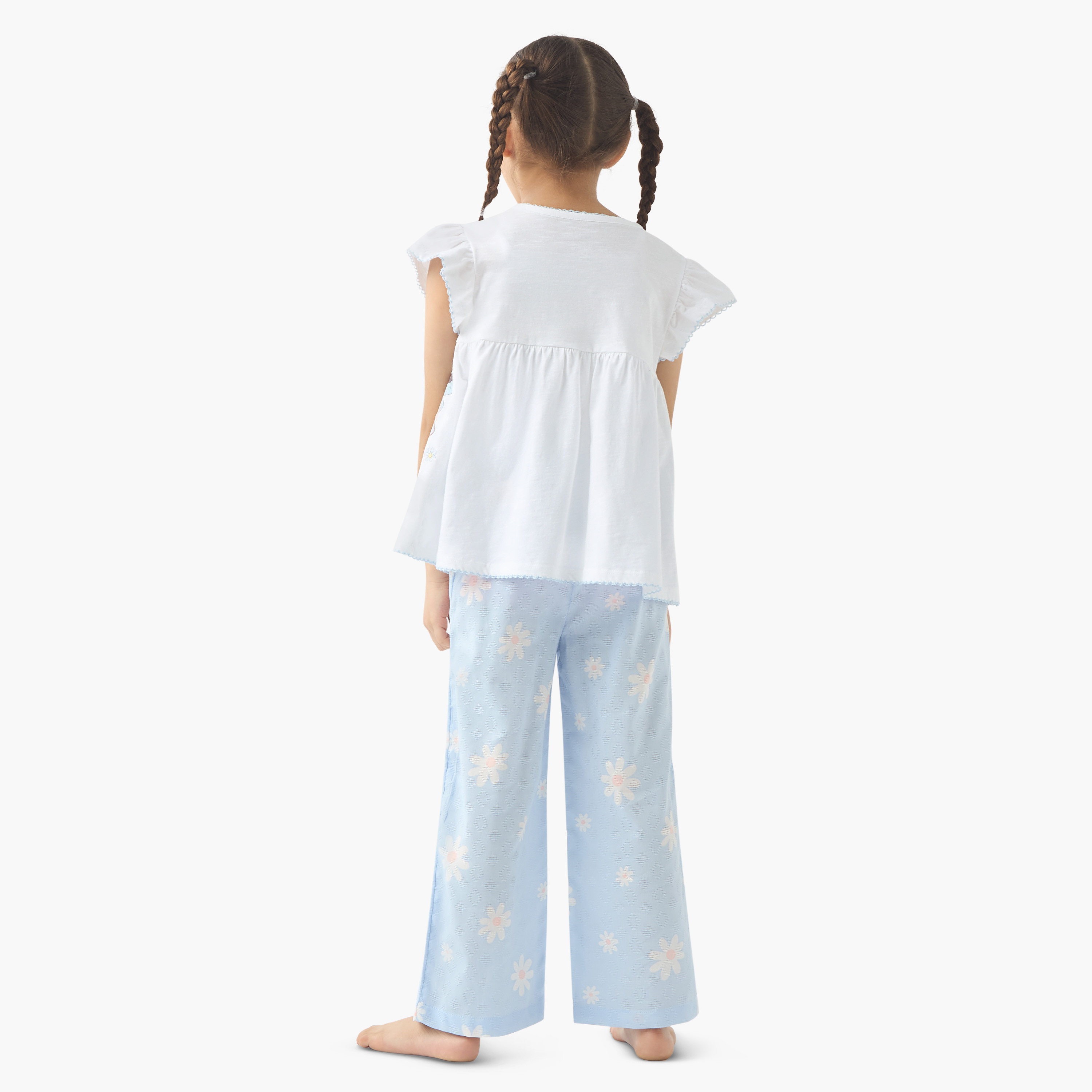 Juniors Fairy Print Peplum Top and Pyjama Set-girls-clothing-nightwear-image-4