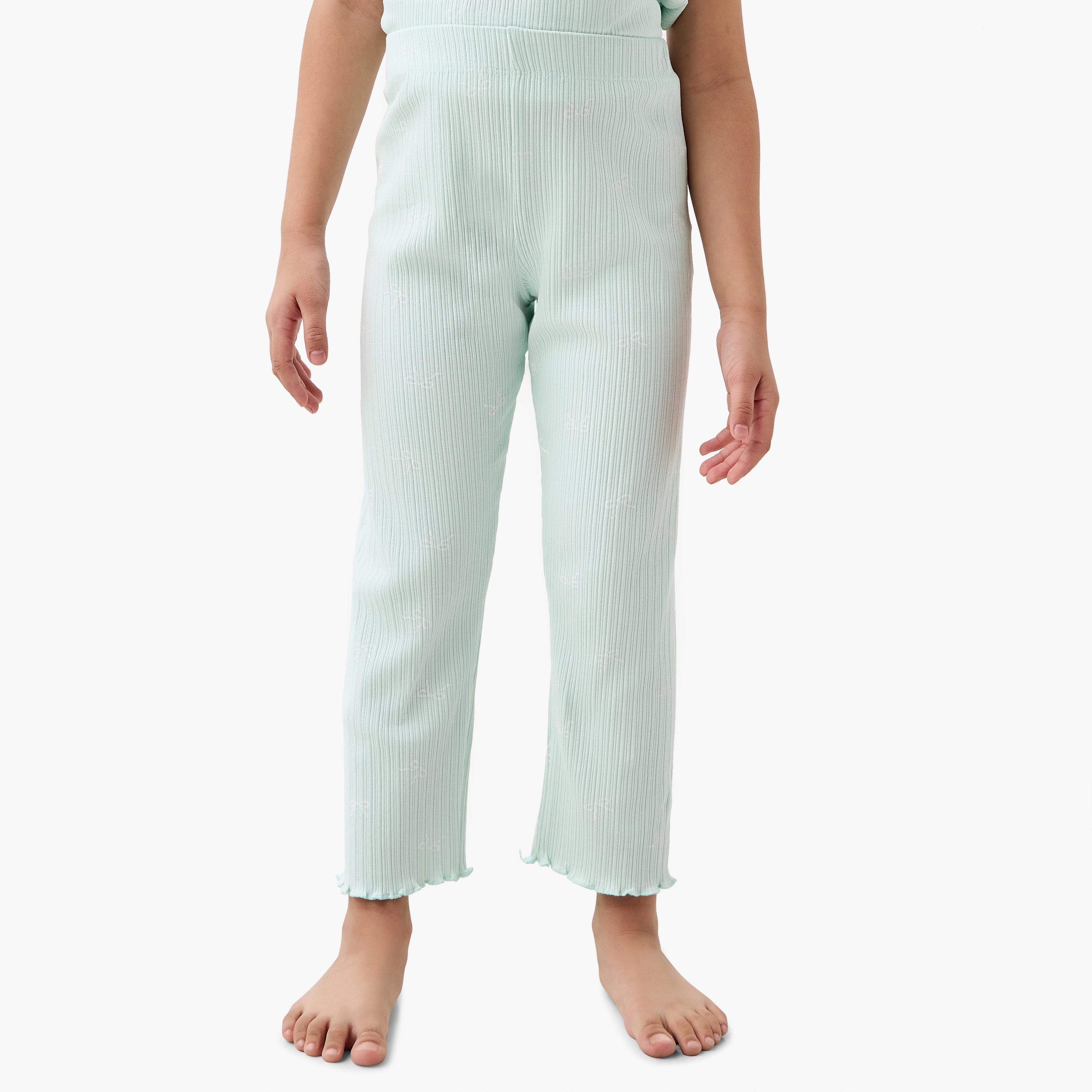 Juniors Bow Print Top and Pyjama Set-baby-girls-clothing-nightwear-pyjamasets-image-3